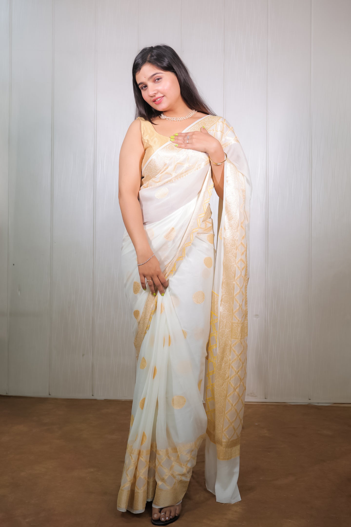 Banarasi Khaddi Chiffon with Zari