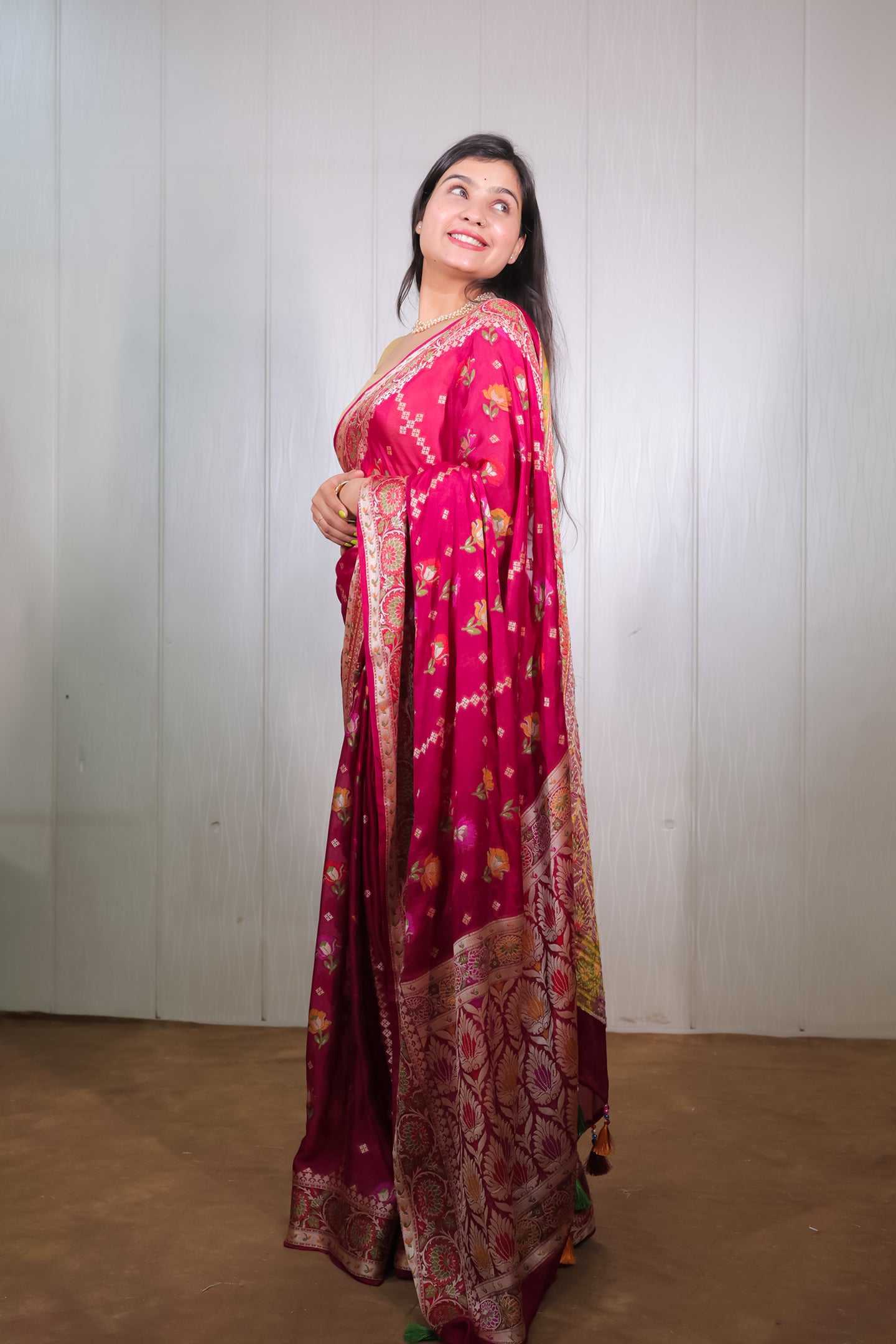 Banarasi Khaddi Chiffon with Zari and Resham