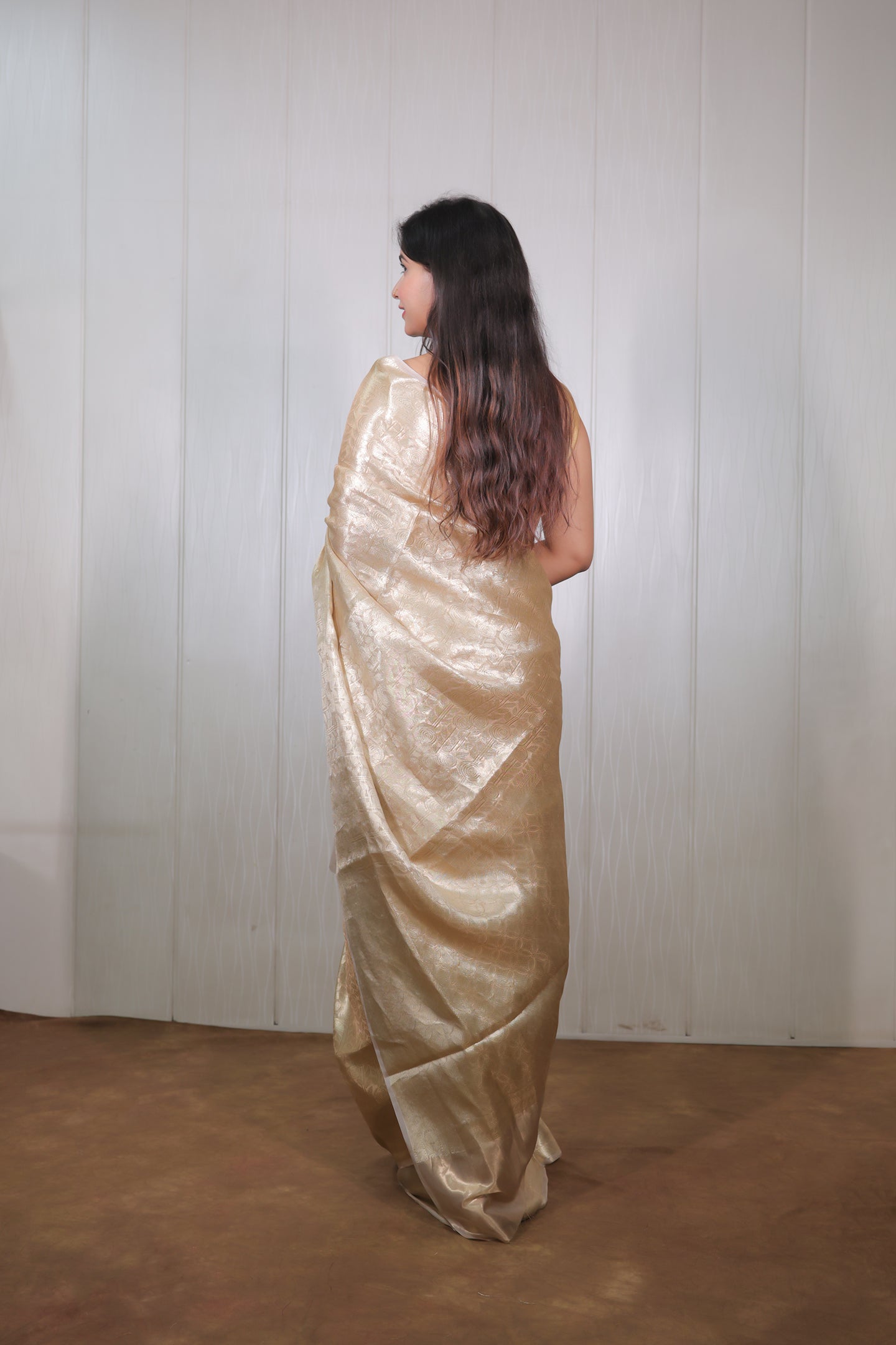 Gold Tissue Brocade saree