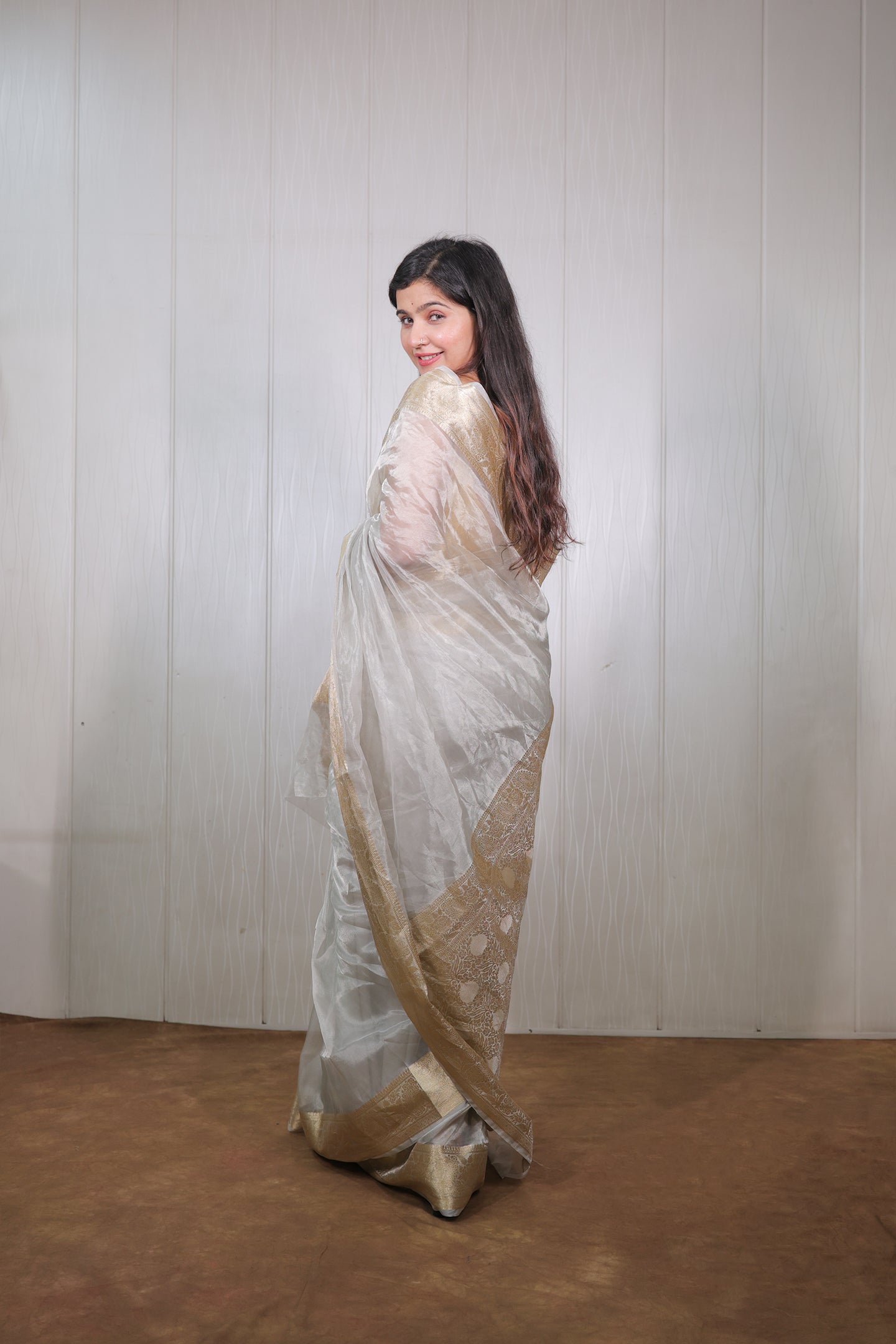 Silver Tissue Saree