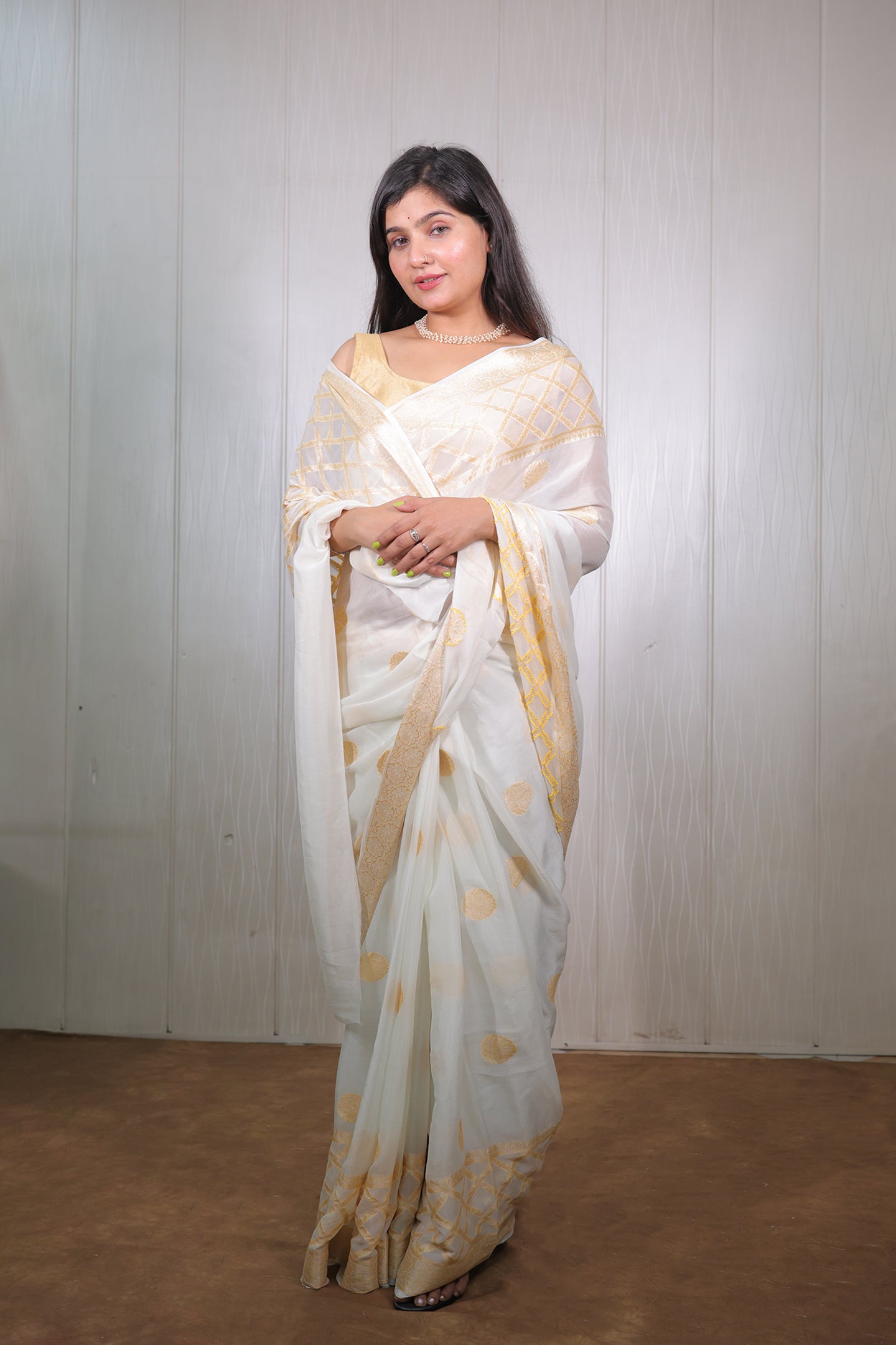 Banarasi Khaddi Chiffon with Zari