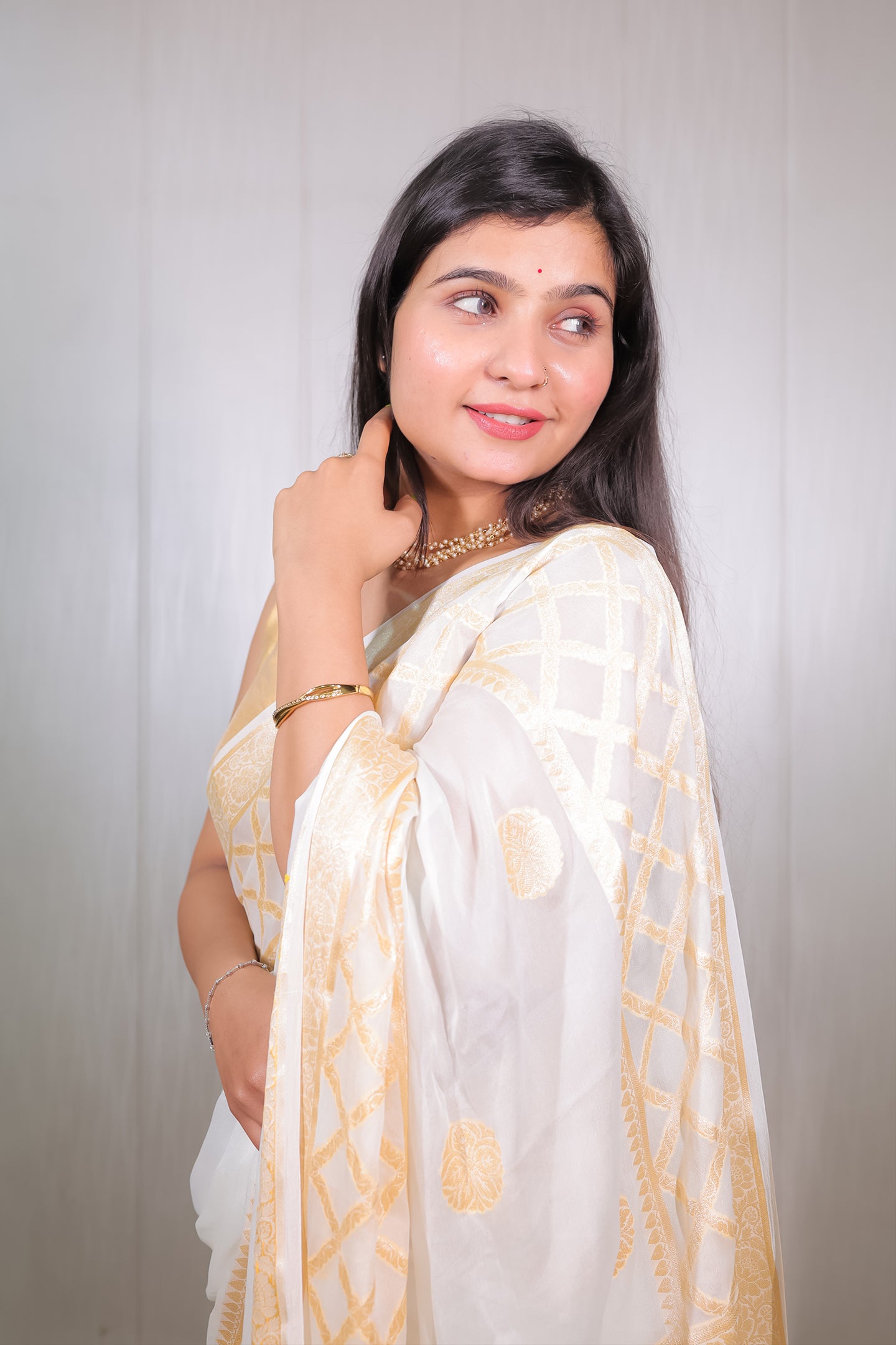 Banarasi Khaddi Chiffon with Zari