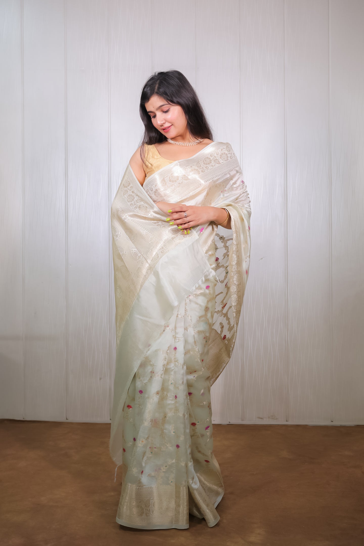 Mango Fibre Saree
