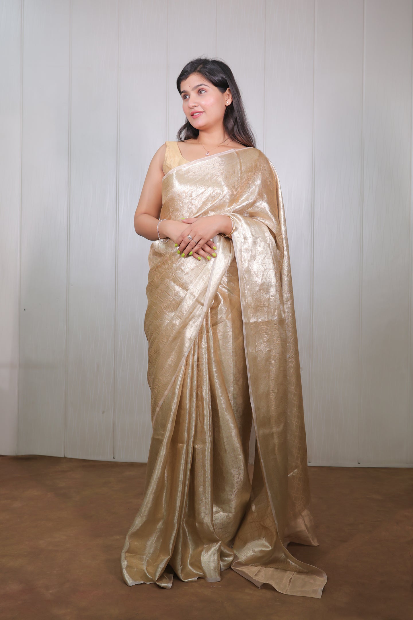 Gold Tissue Brocade saree