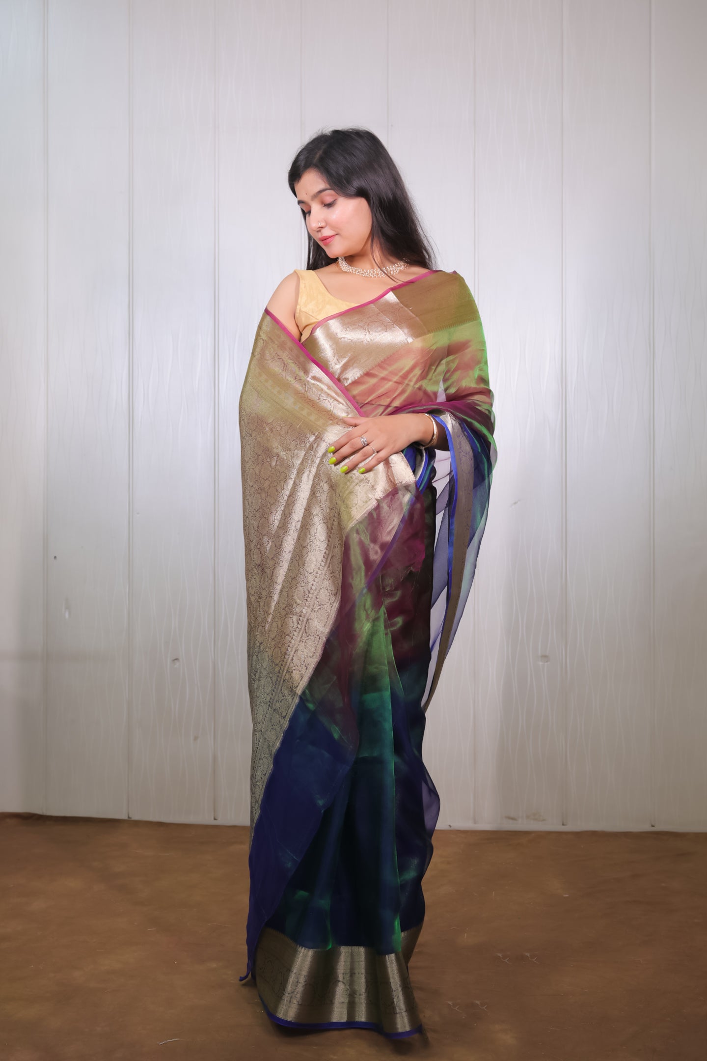 Multishade Zari Tissue Saree