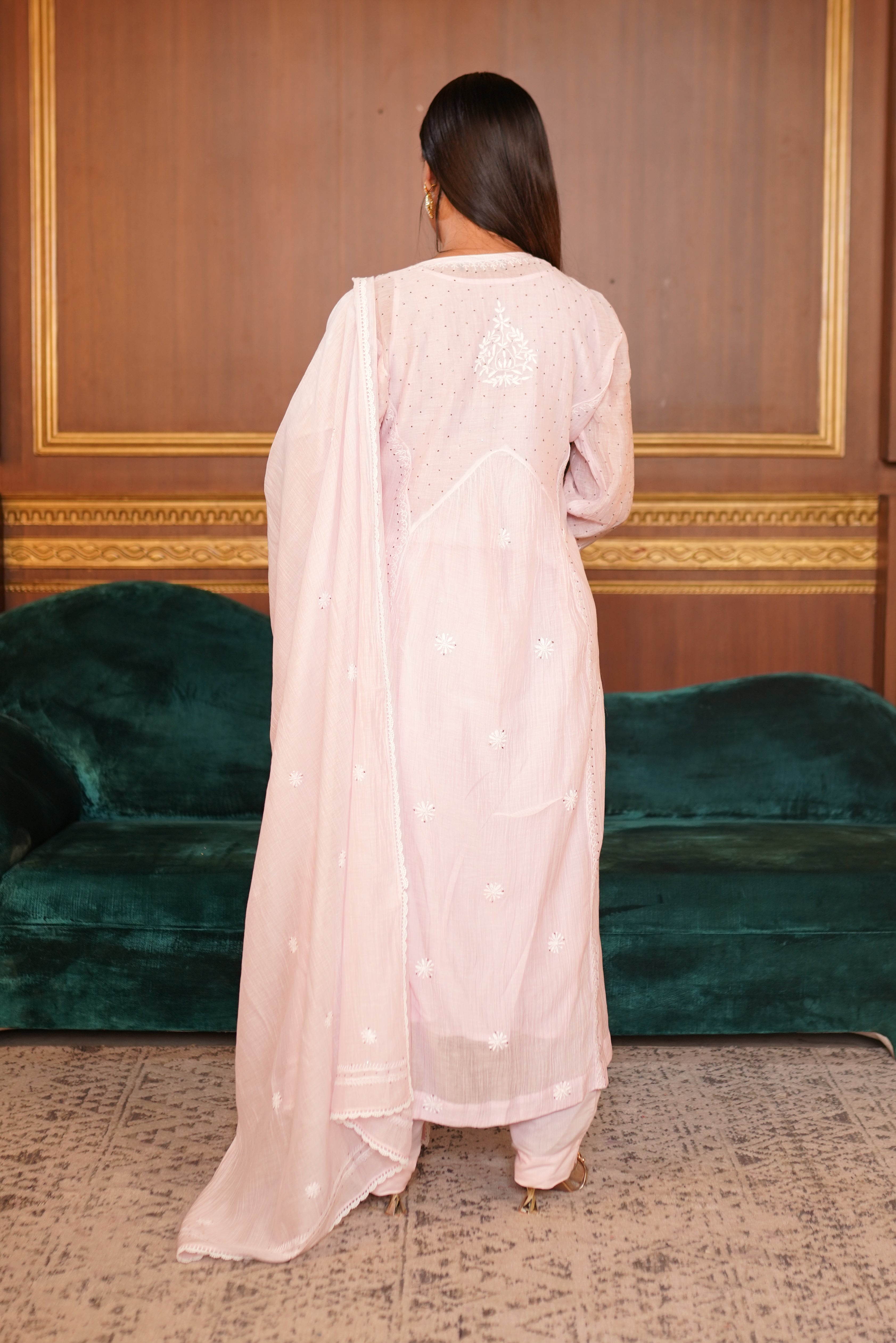 Mul Chanderi A line Set