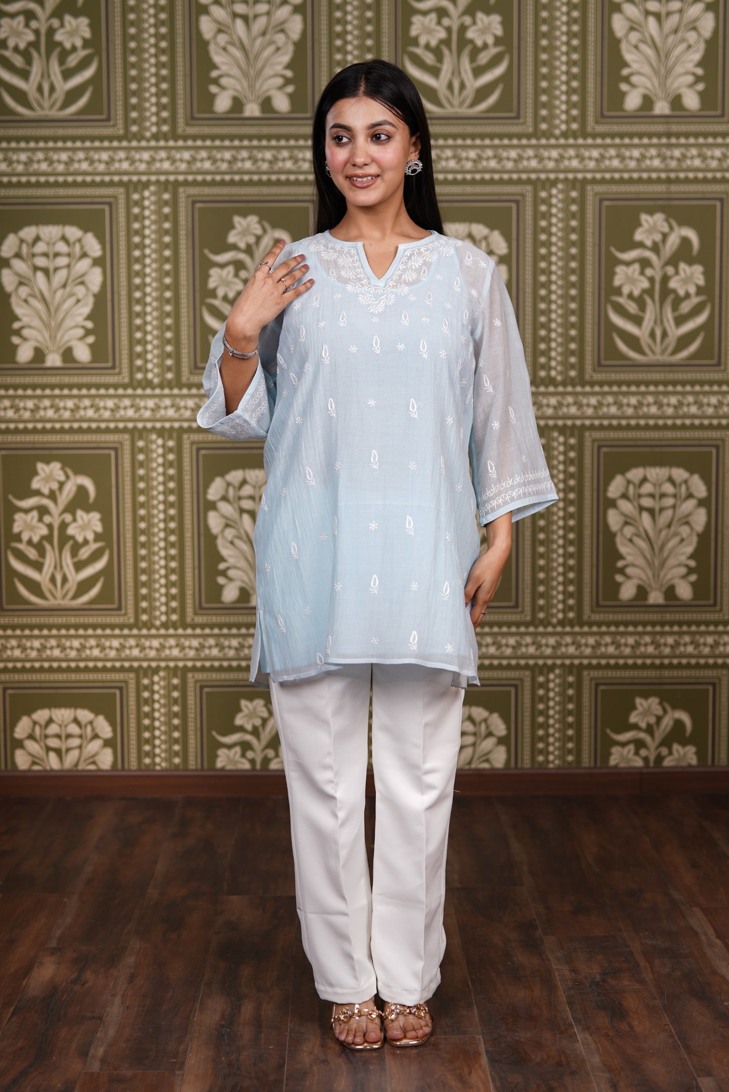 Mul Chanderi Short Kurti