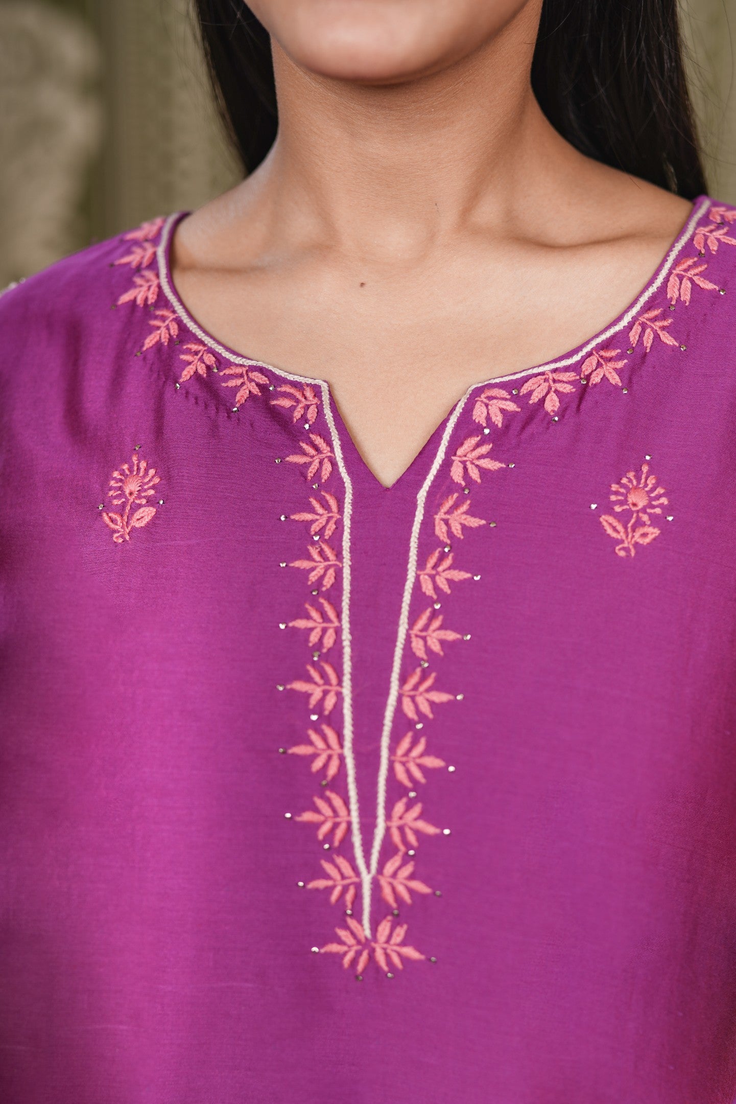 Chanderi Silk Straight Kurti