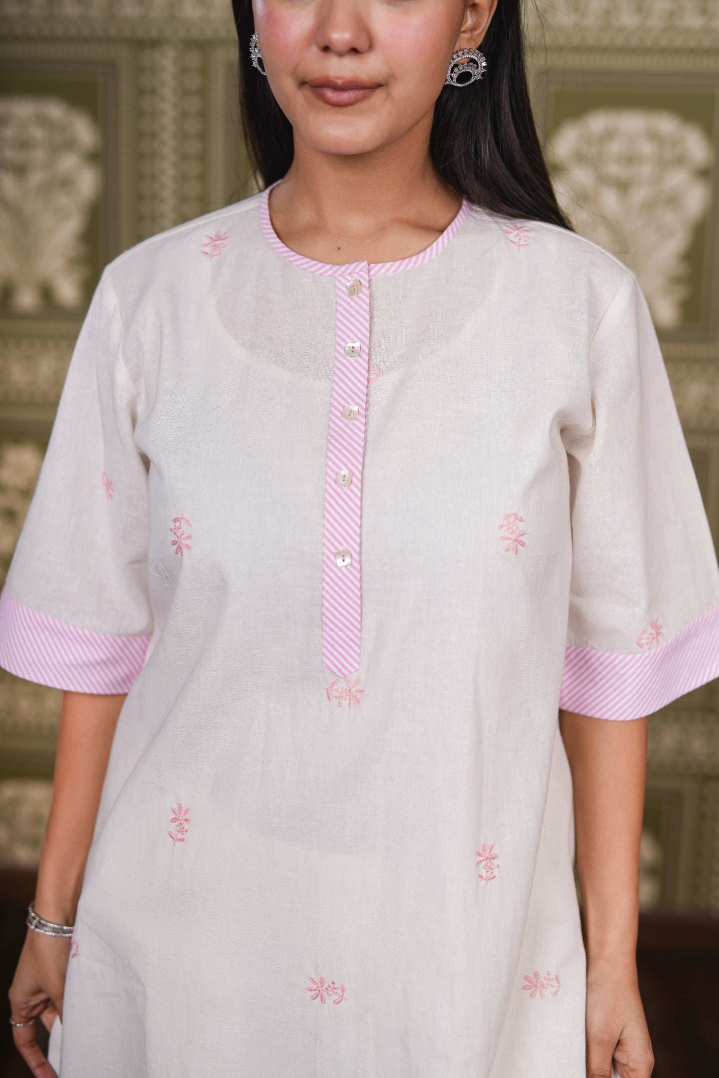 Cotton Linen Straight Kurti