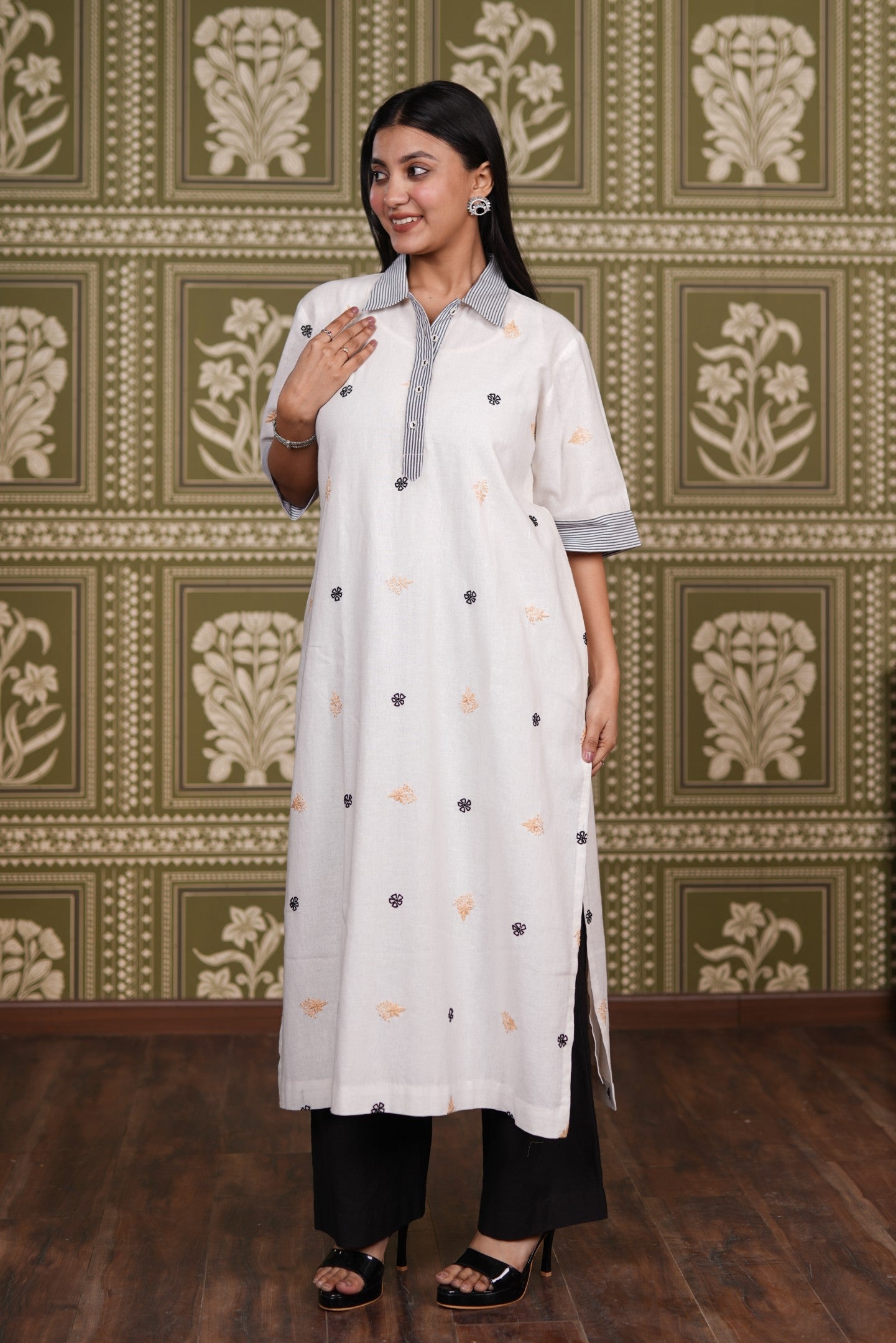 Cotton Linen Straight Kurti