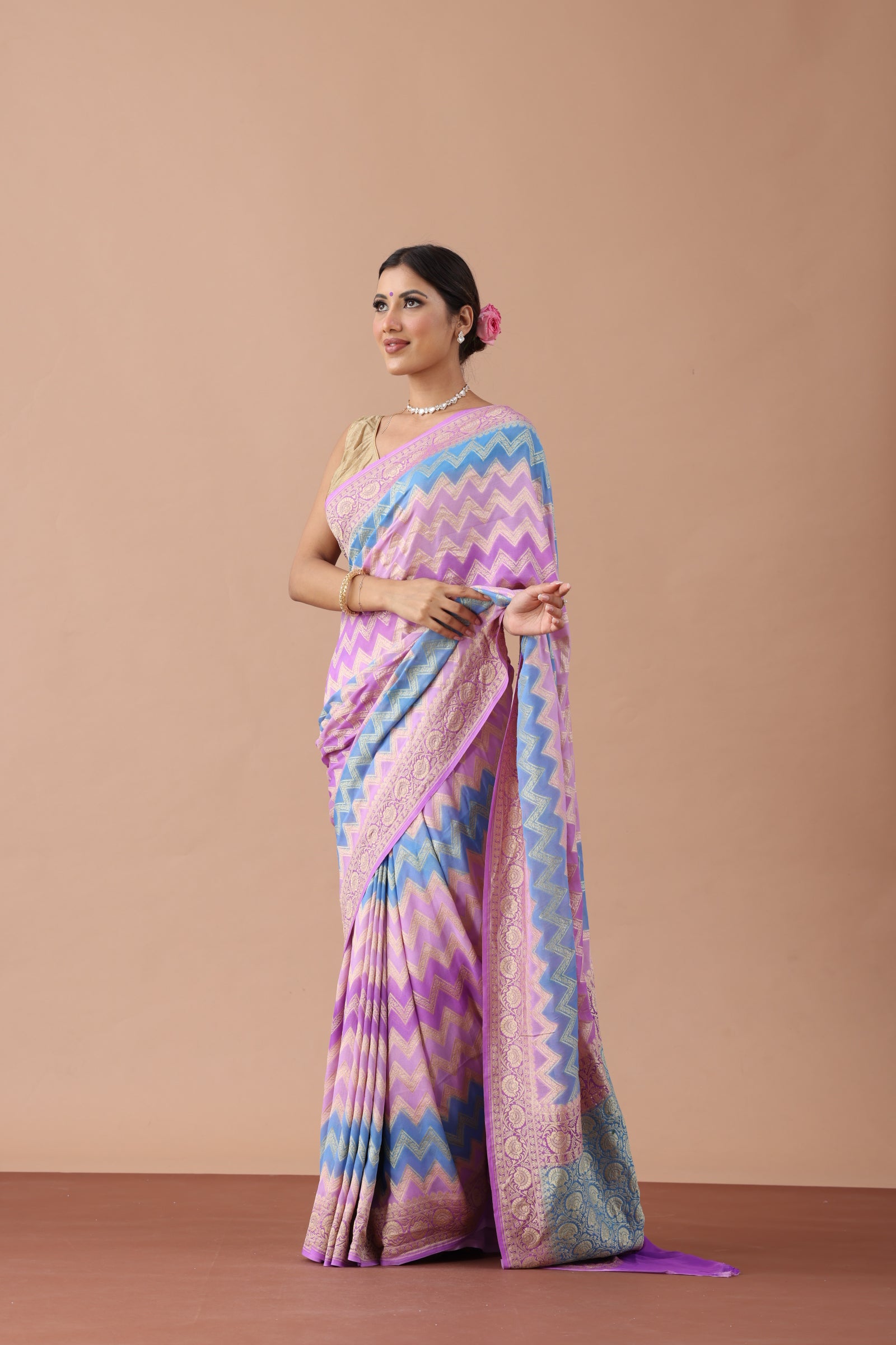 Geometrical Banarasi Khaddi Georgette