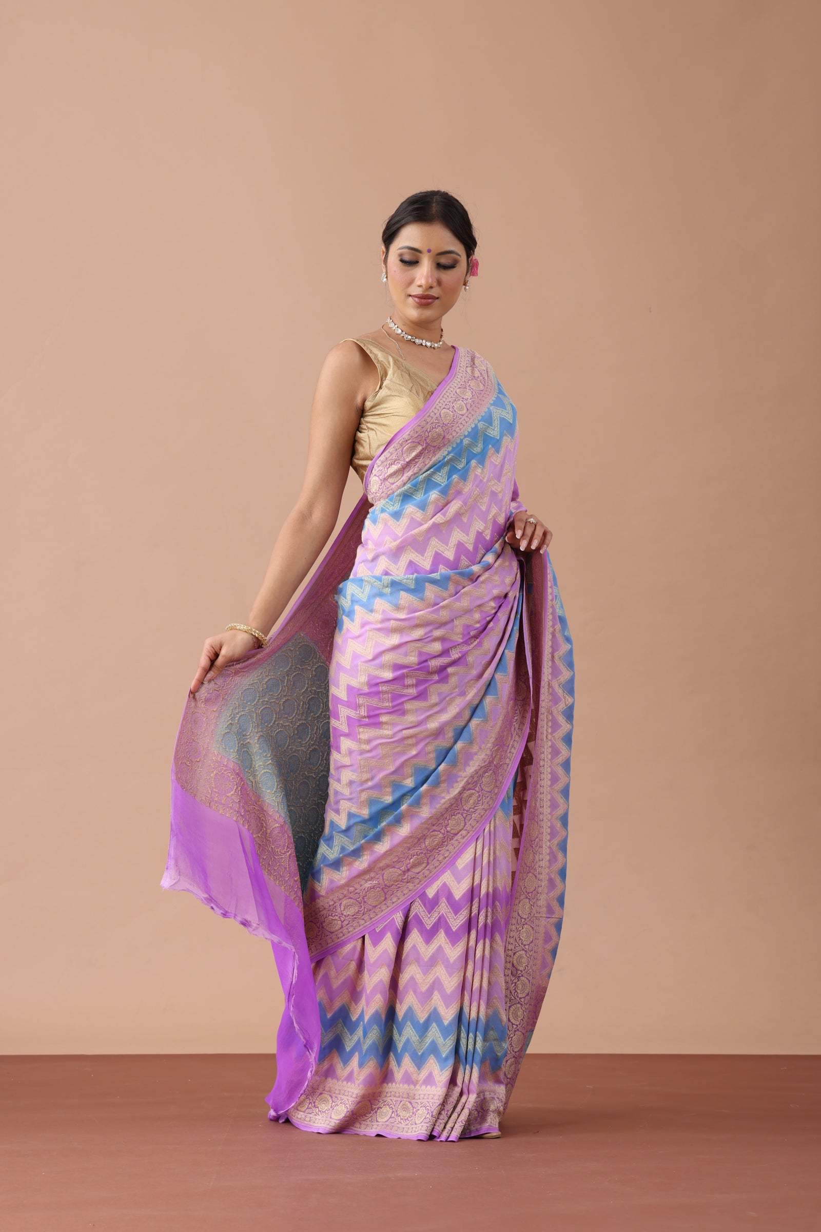 Geometrical Banarasi Khaddi Georgette