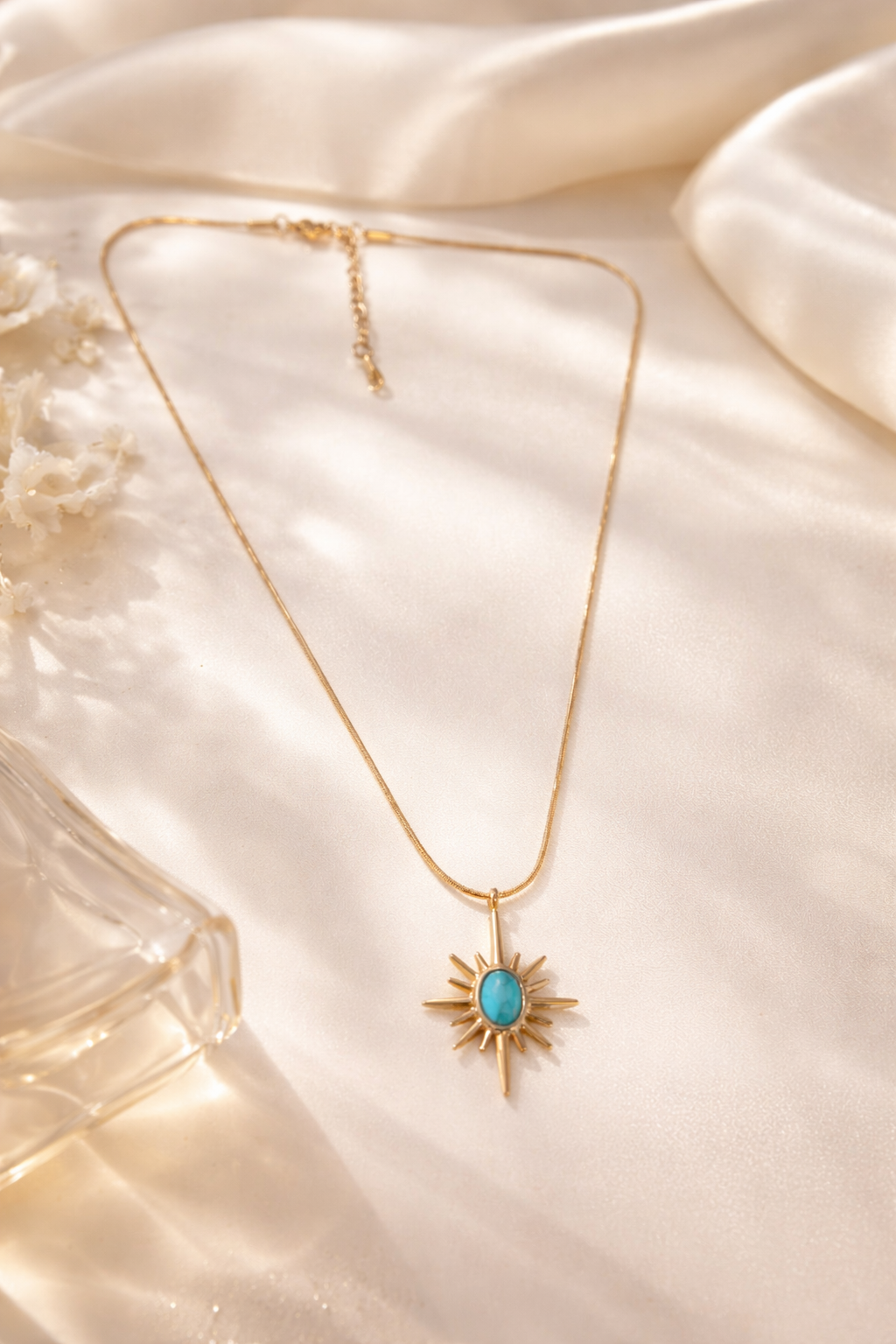 Turquoise Sun Pendant Necklace
