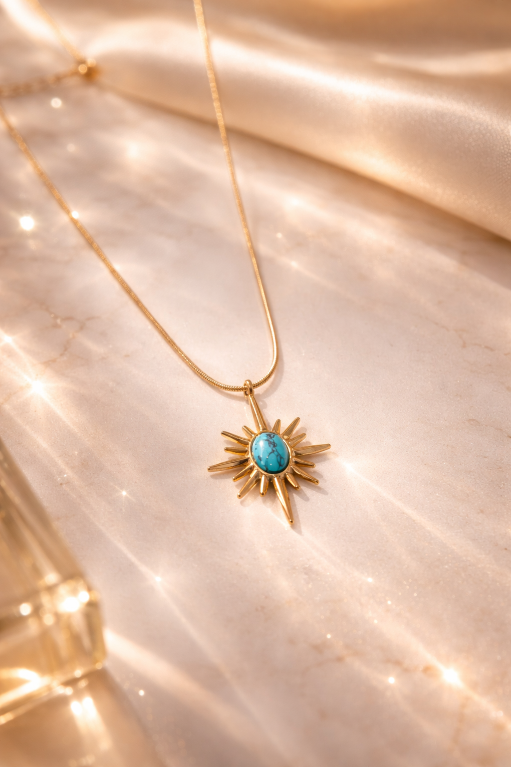 Turquoise Sun Pendant Necklace