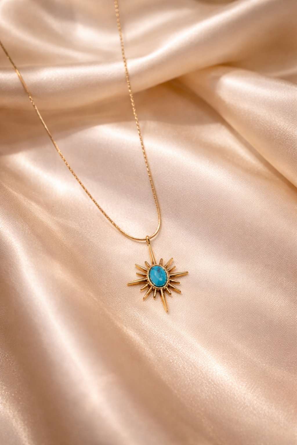 Turquoise Sun Pendant Necklace