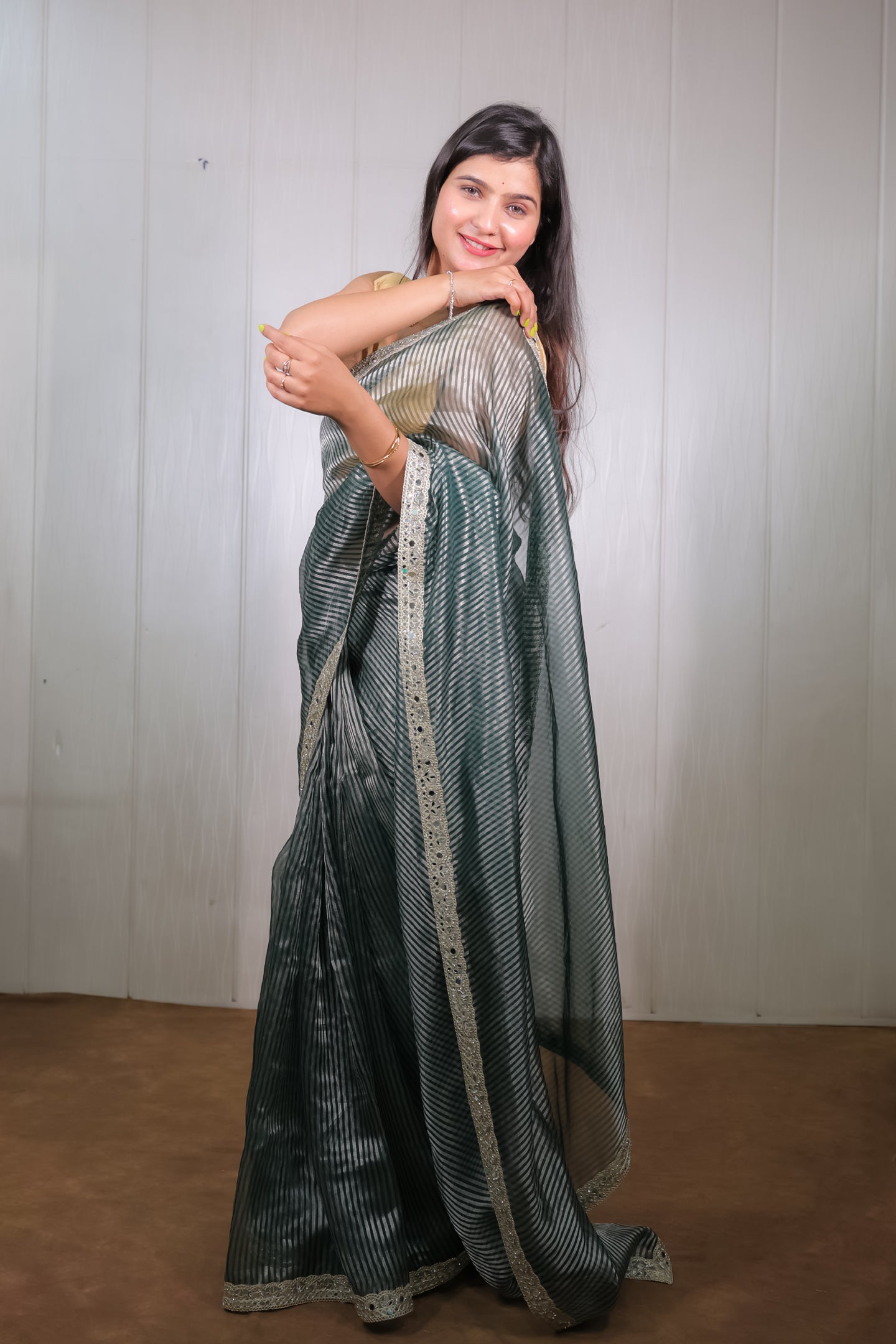 Handloom Kora Silk Silver Tissue Saree