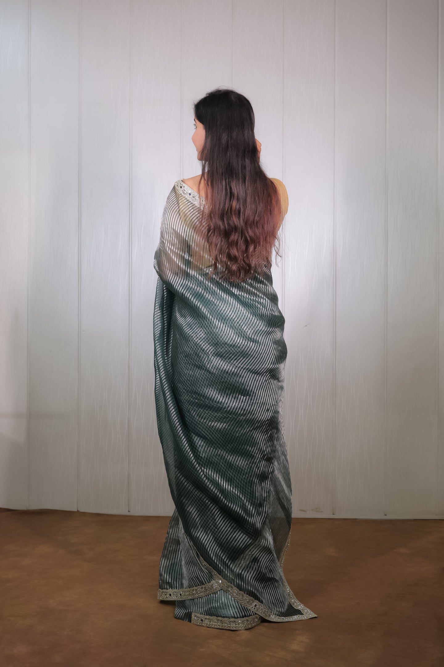 Handloom Kora Silk Silver Tissue Saree