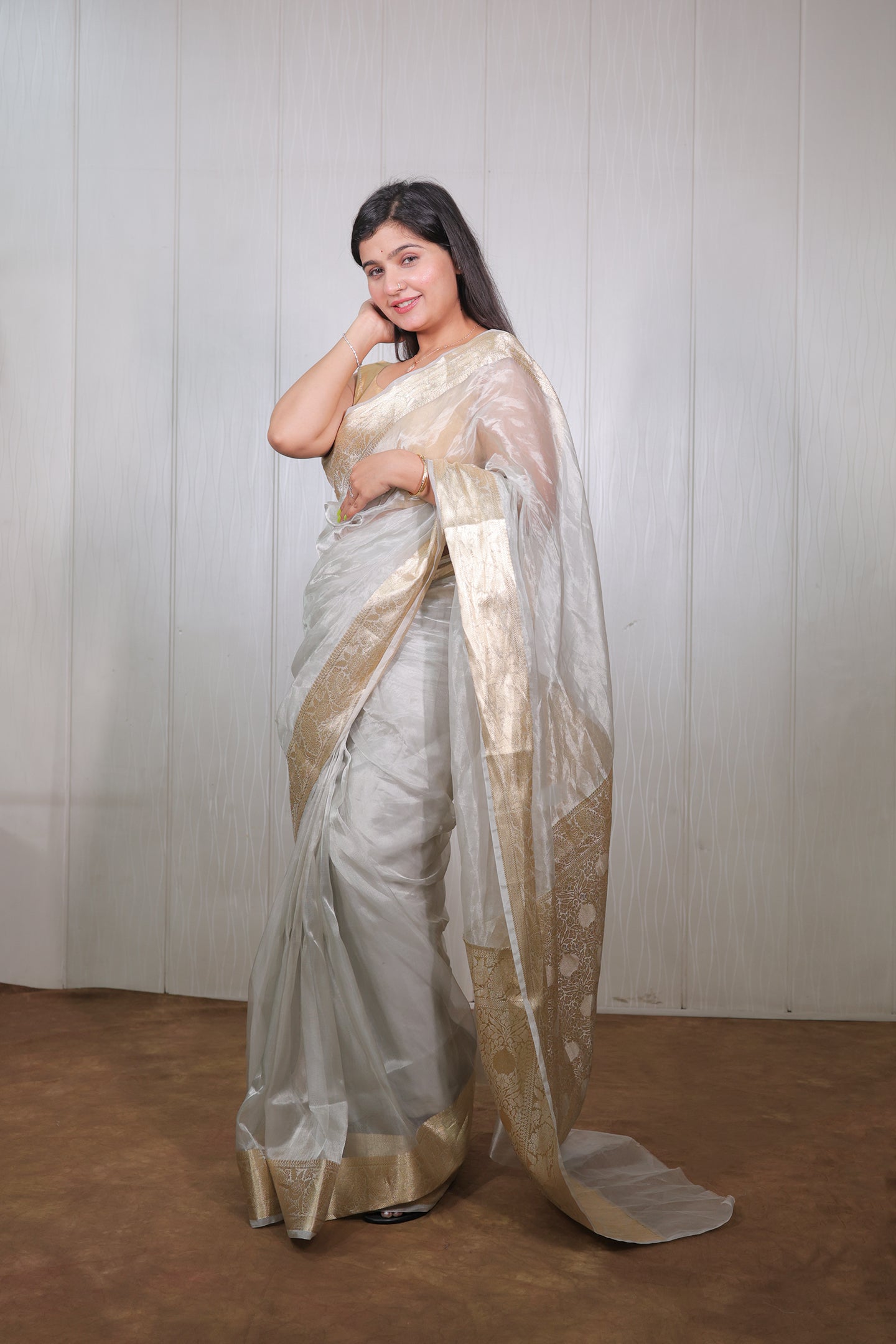 Silver Tissue Saree