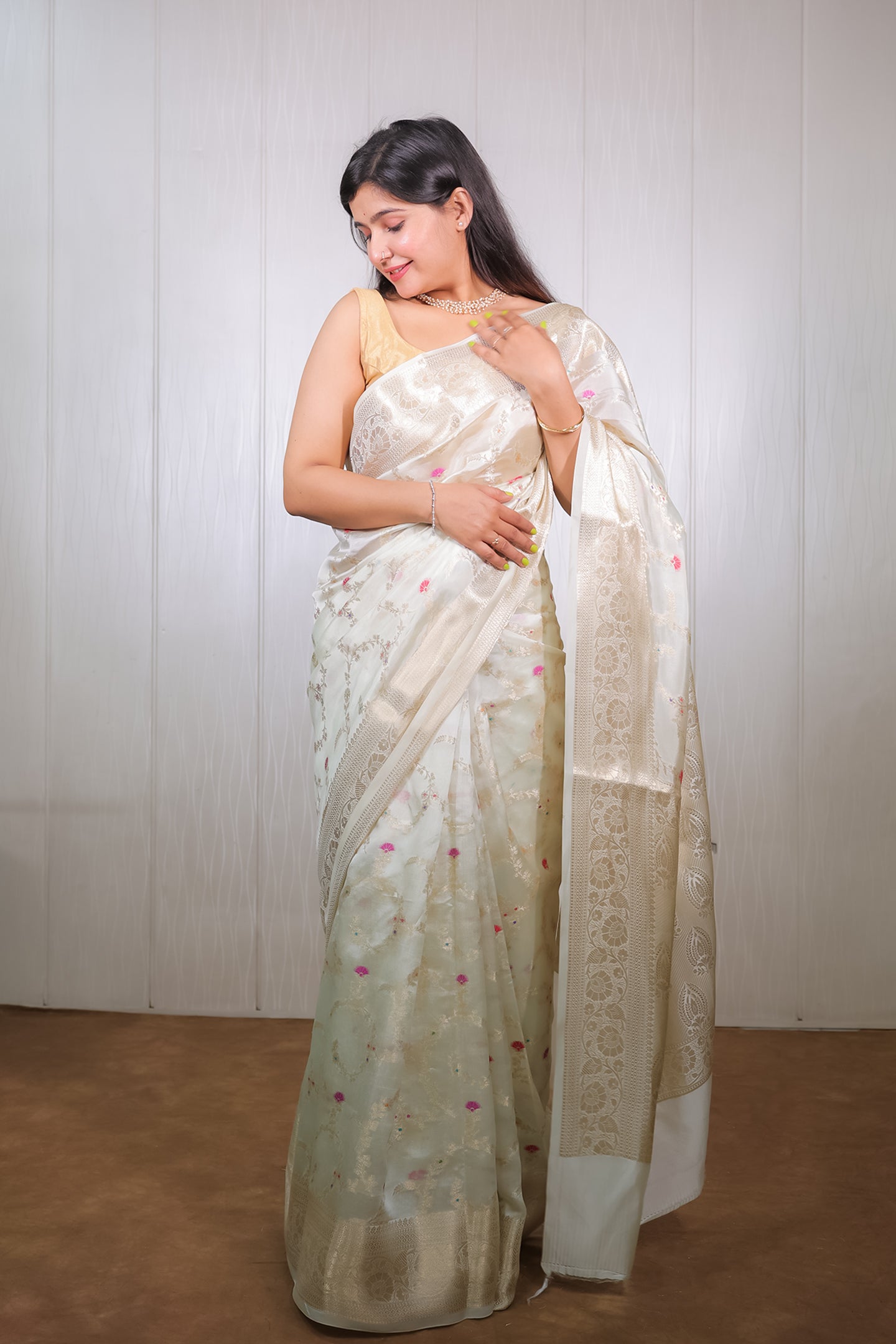 Mango Fibre Saree