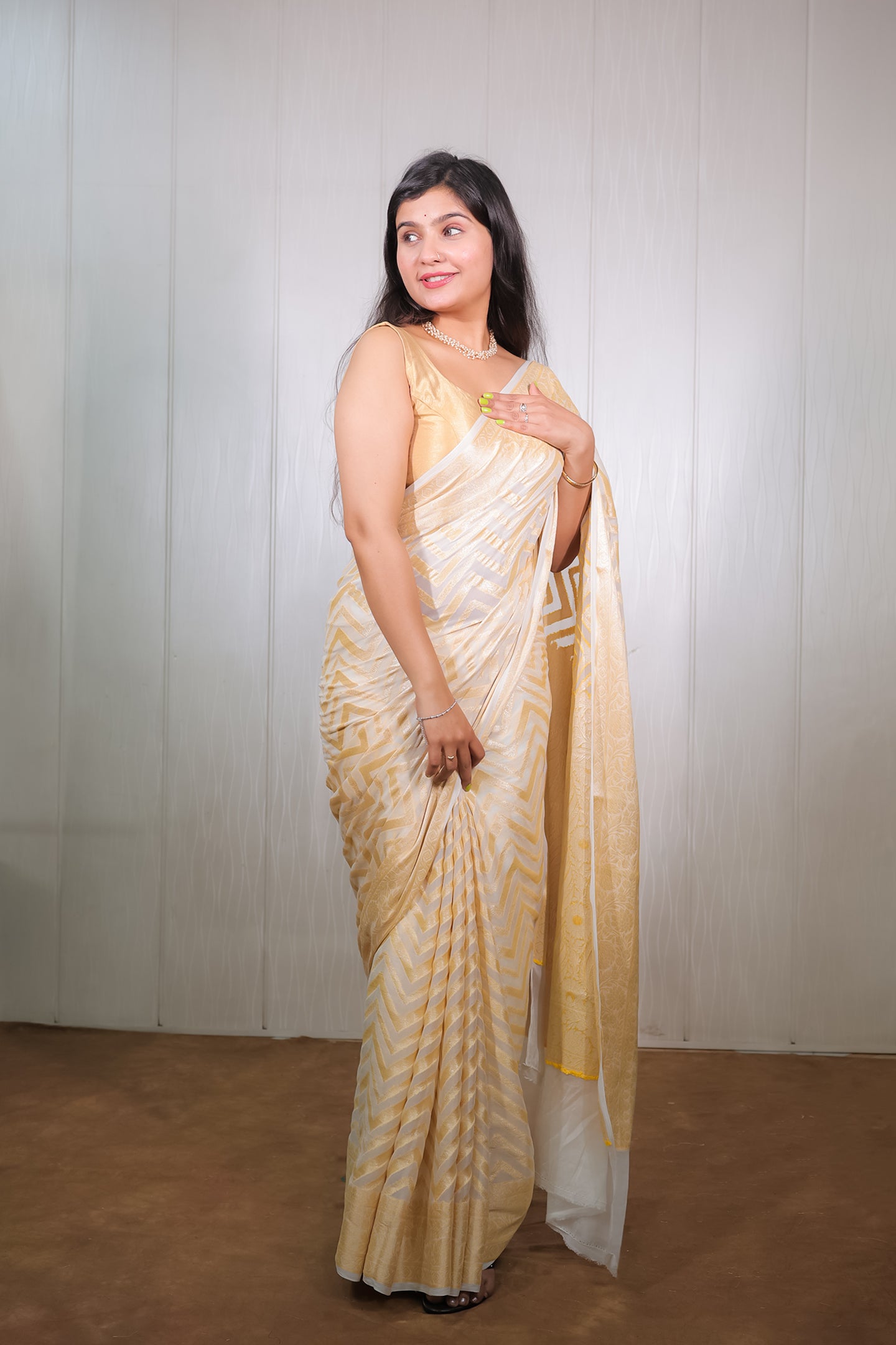 Banarasi Khaddi Chiffon with Resham and Zari