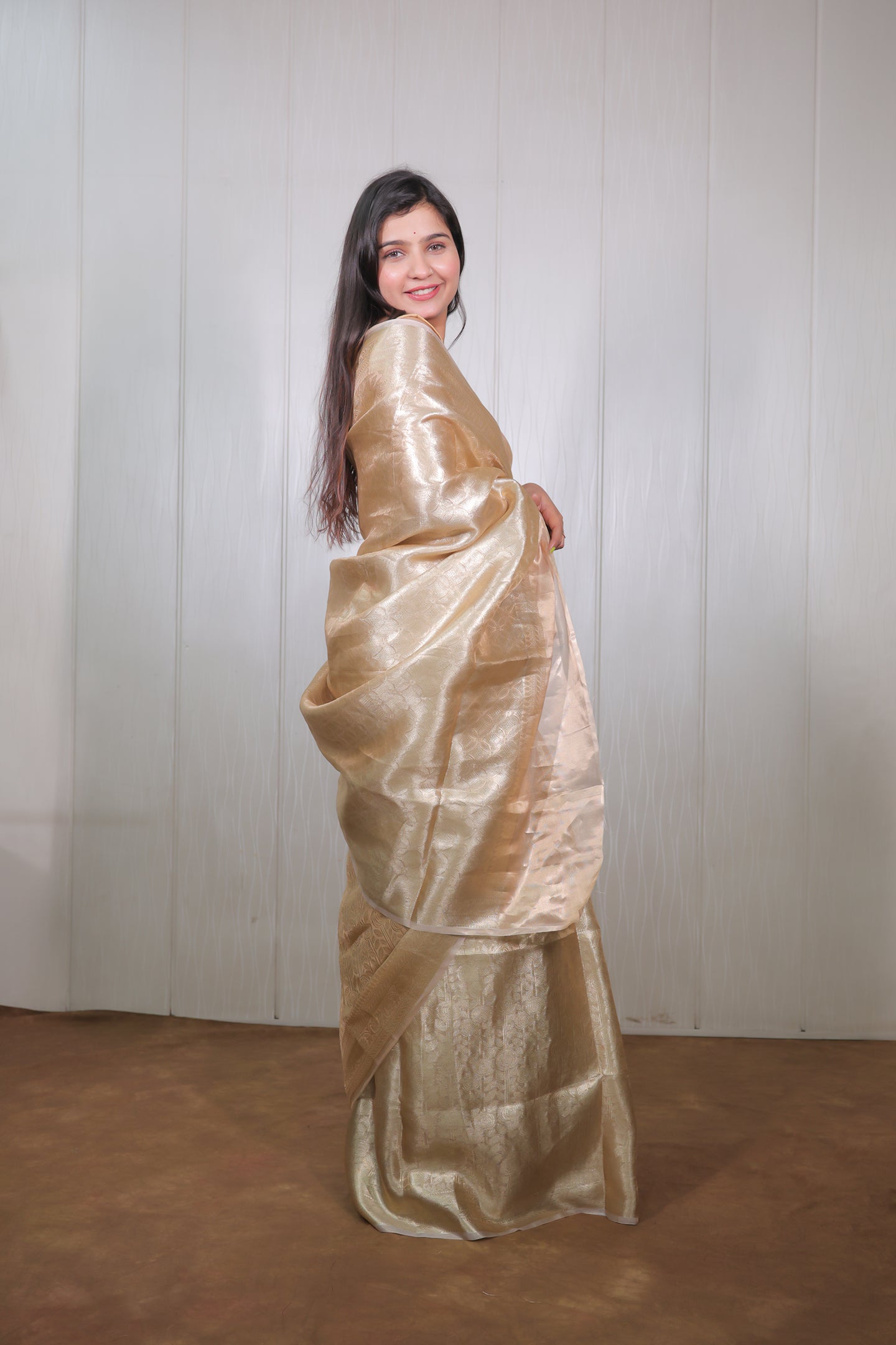 Gold Tissue Brocade saree