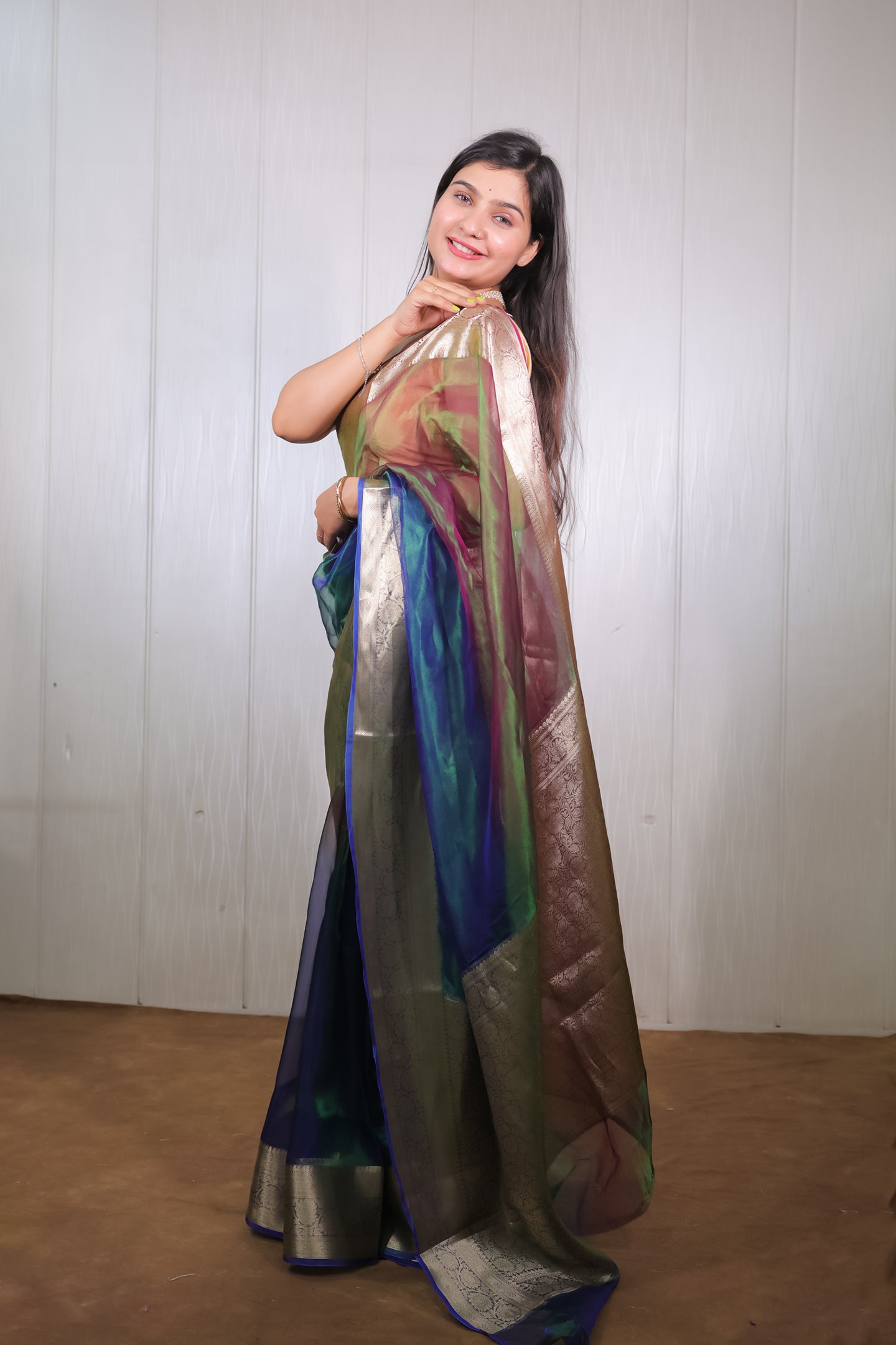 Multishade Zari Tissue Saree