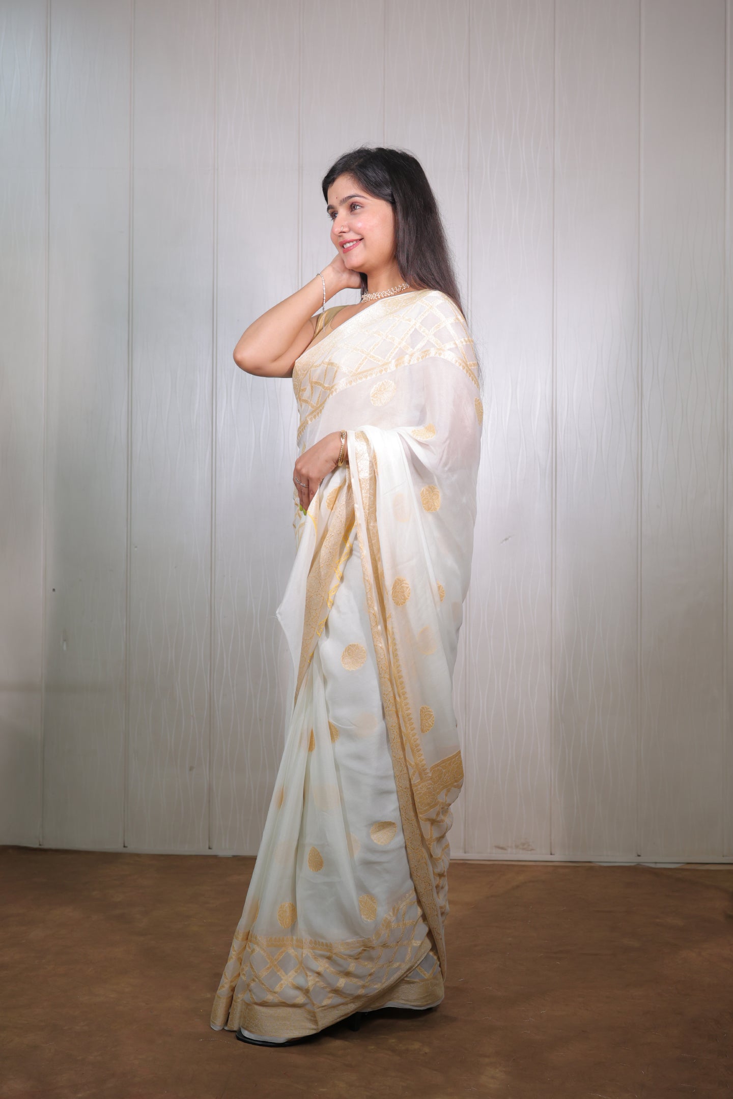 Banarasi Khaddi Chiffon with Zari