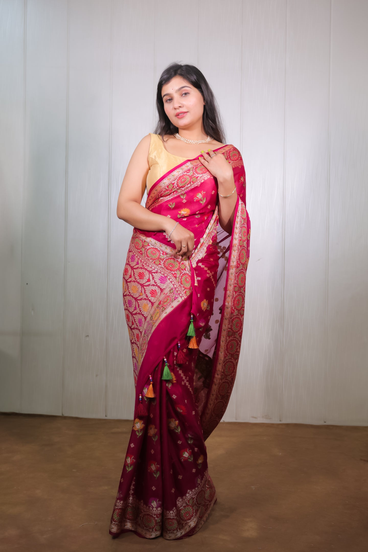 Banarasi Khaddi Chiffon with Zari and Resham