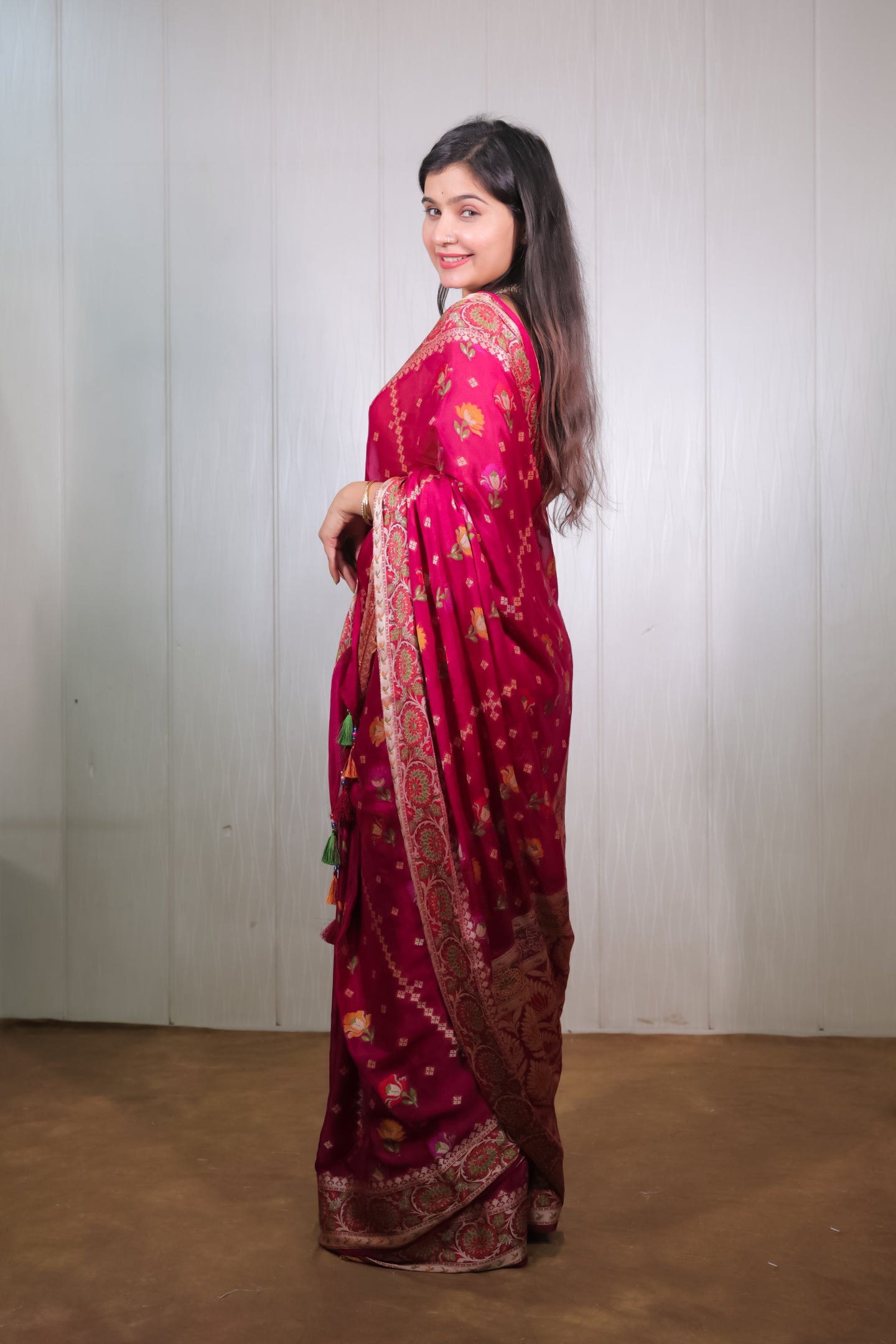 Banarasi Khaddi Chiffon with Zari and Resham