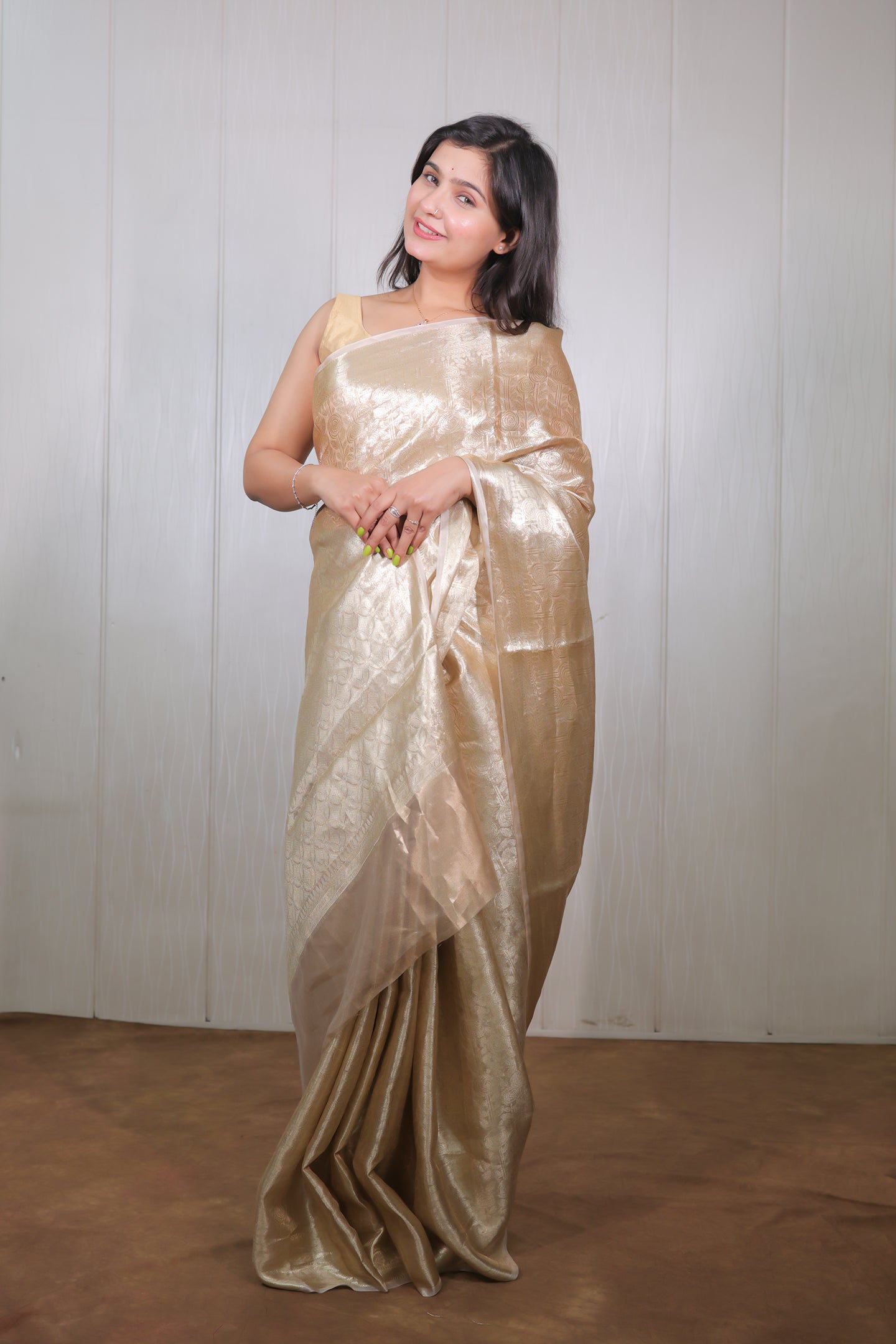 Gold Tissue Brocade saree