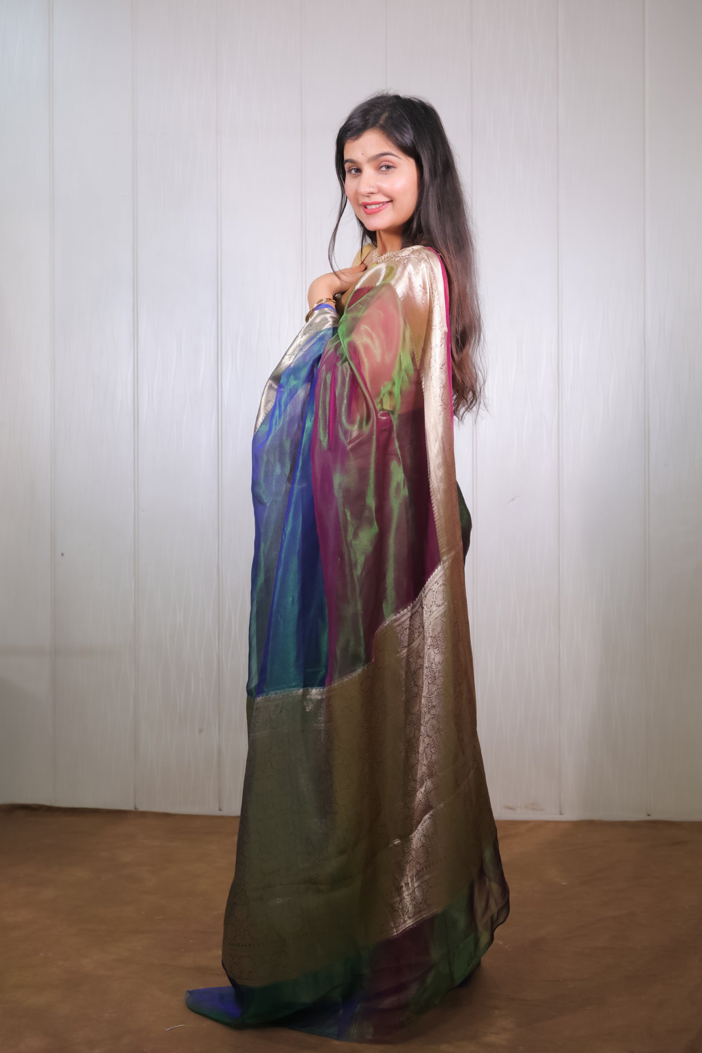 Multishade Zari Tissue Saree