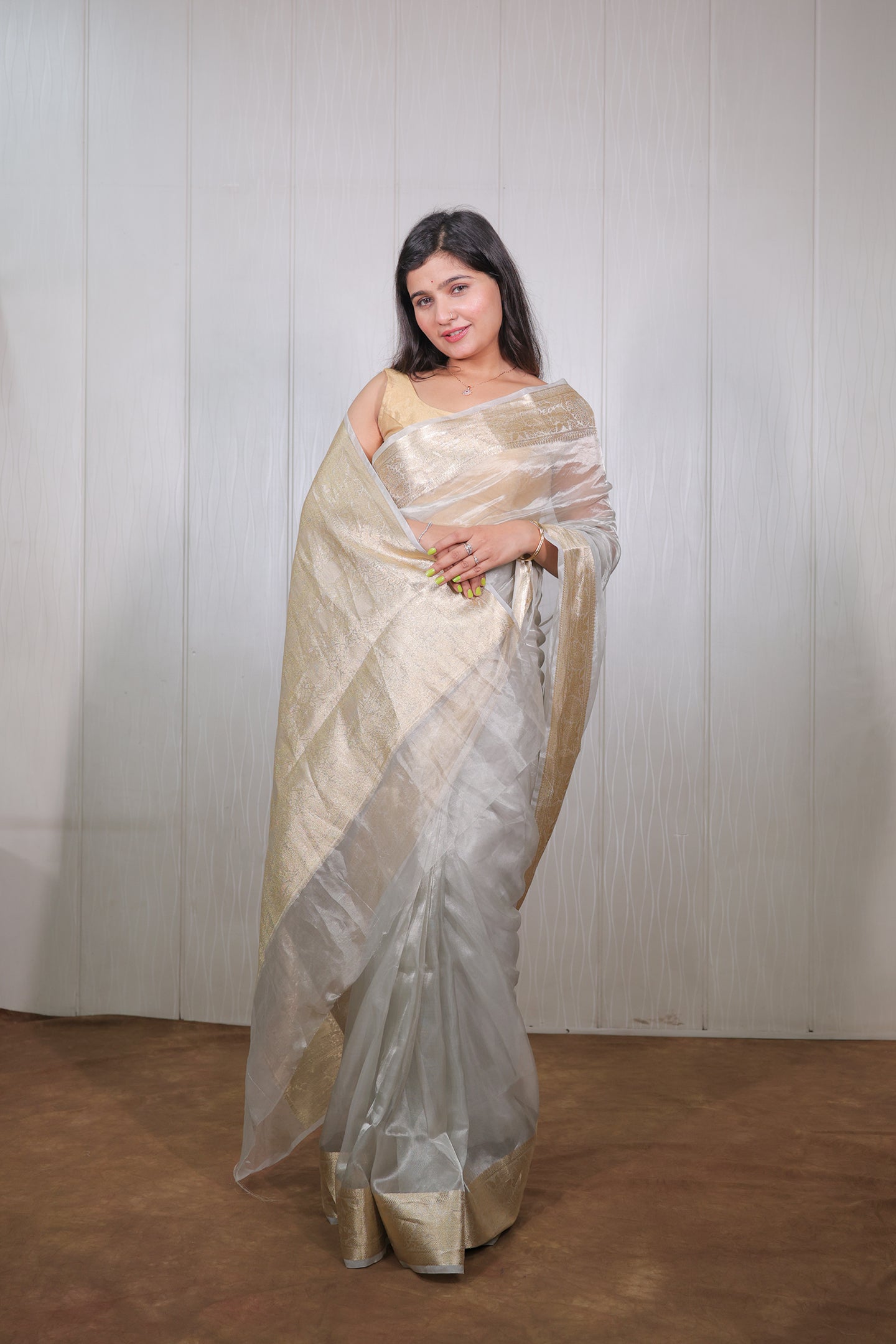 Silver Tissue Saree
