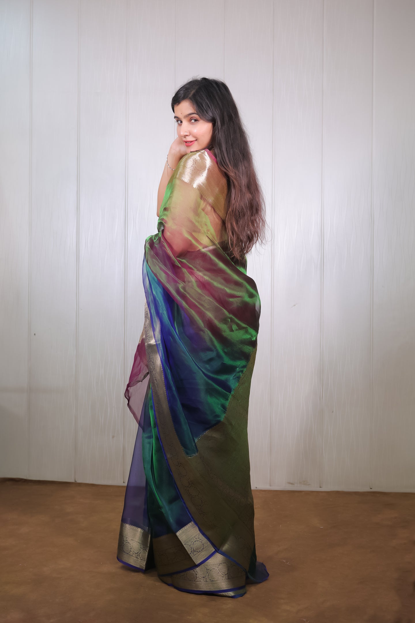 Multishade Zari Tissue Saree