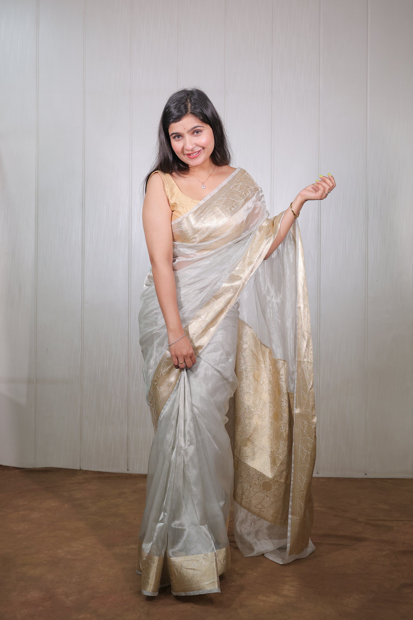 Silver Tissue Saree