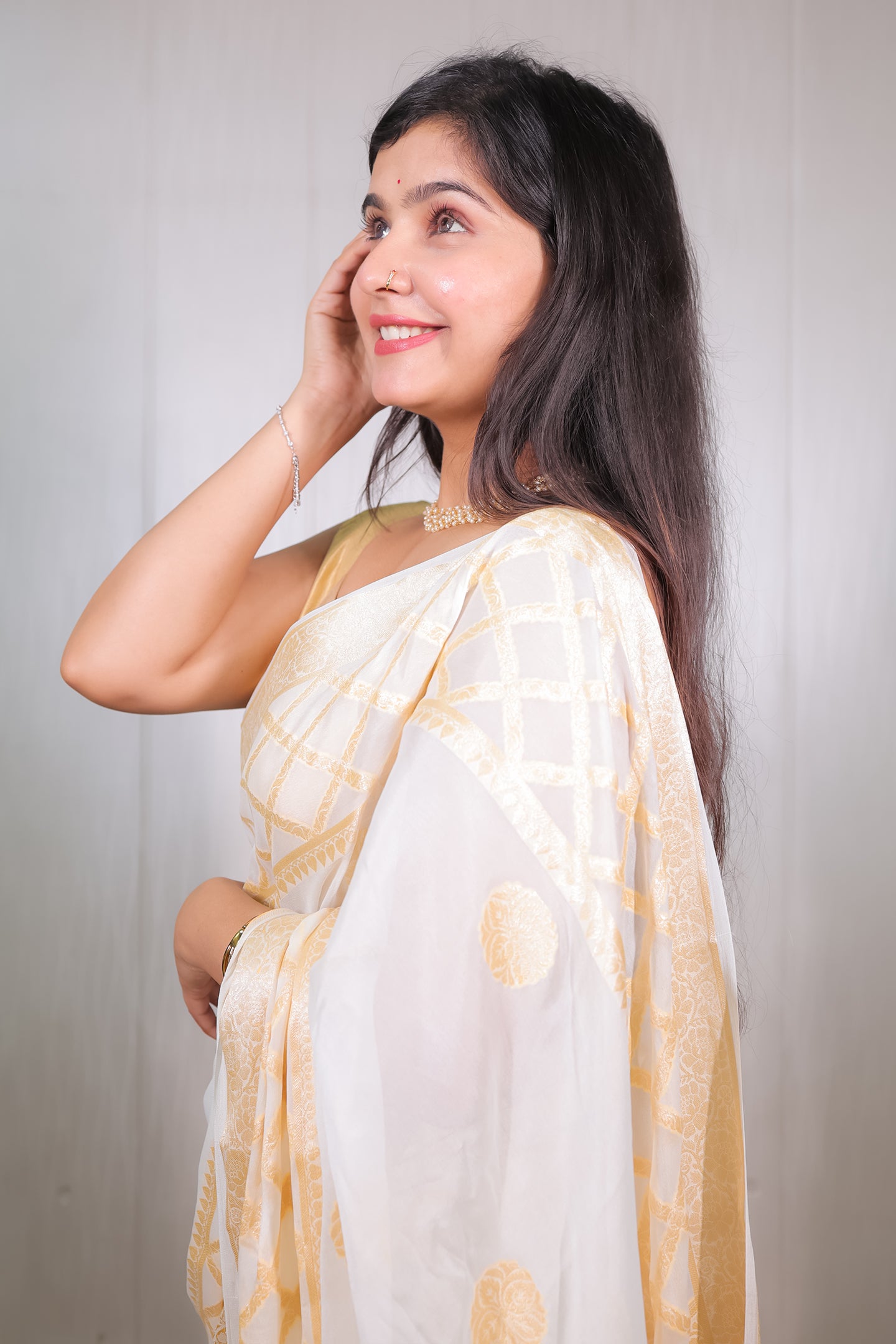 Banarasi Khaddi Chiffon with Zari
