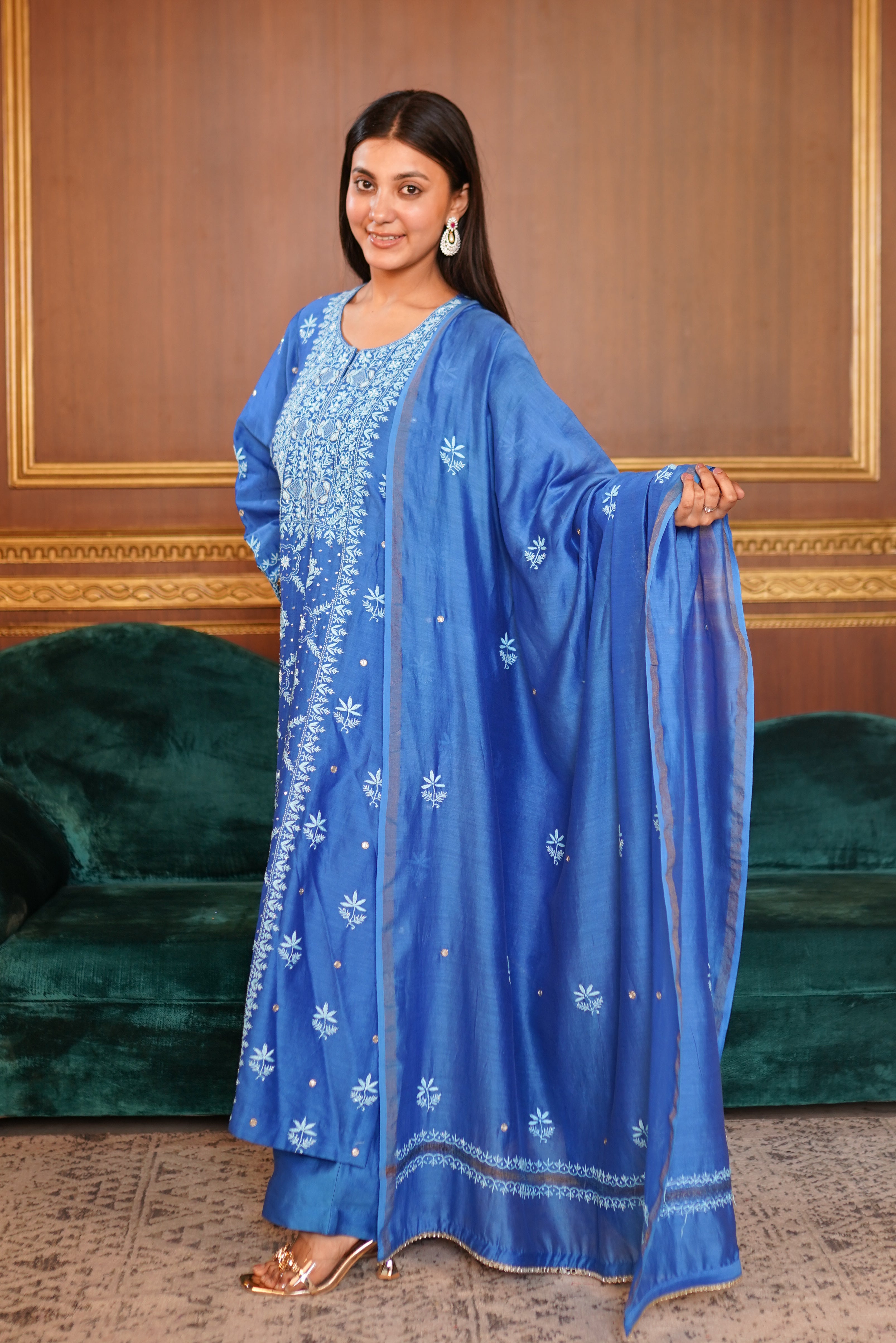 Noor Chanderi Silk Straight Set