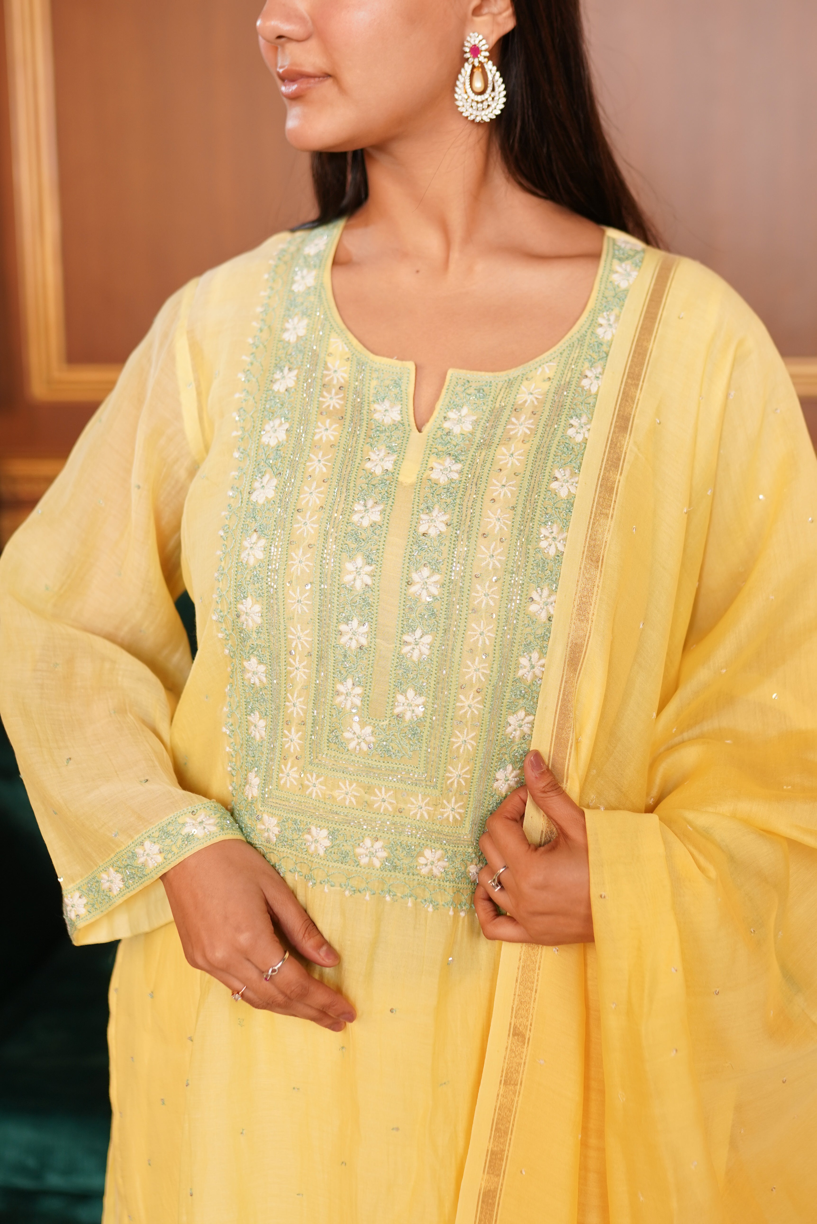 Heer Mul Chanderi Straight Set