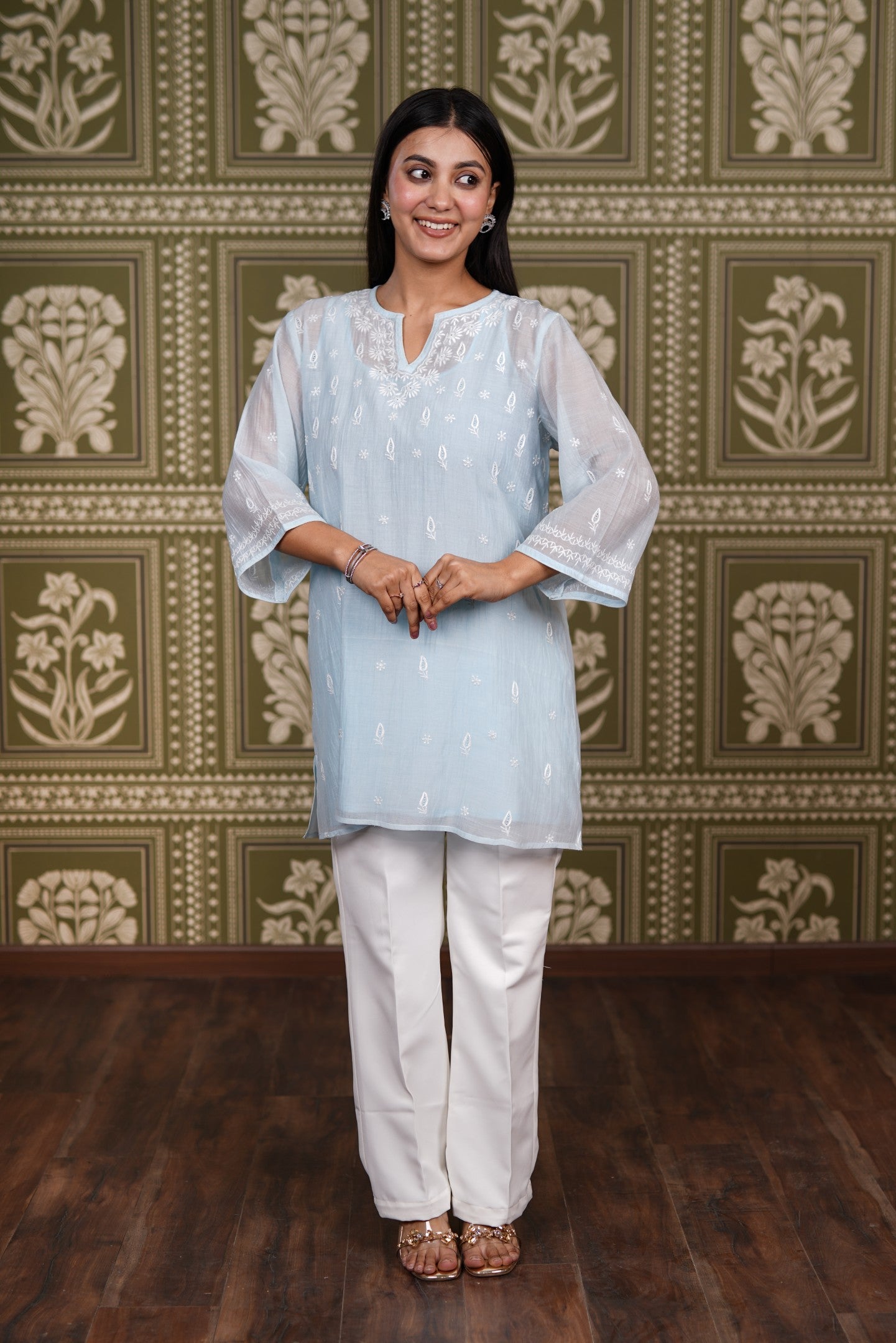 Mul Chanderi Short Kurti