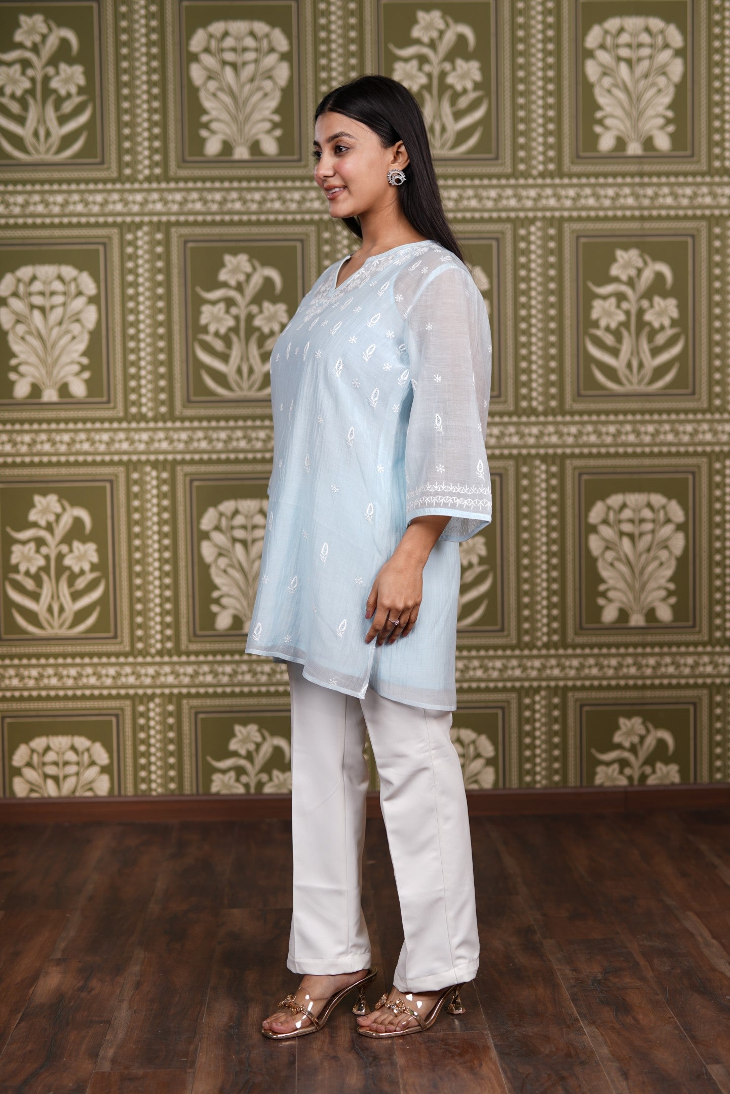 Mul Chanderi Short Kurti