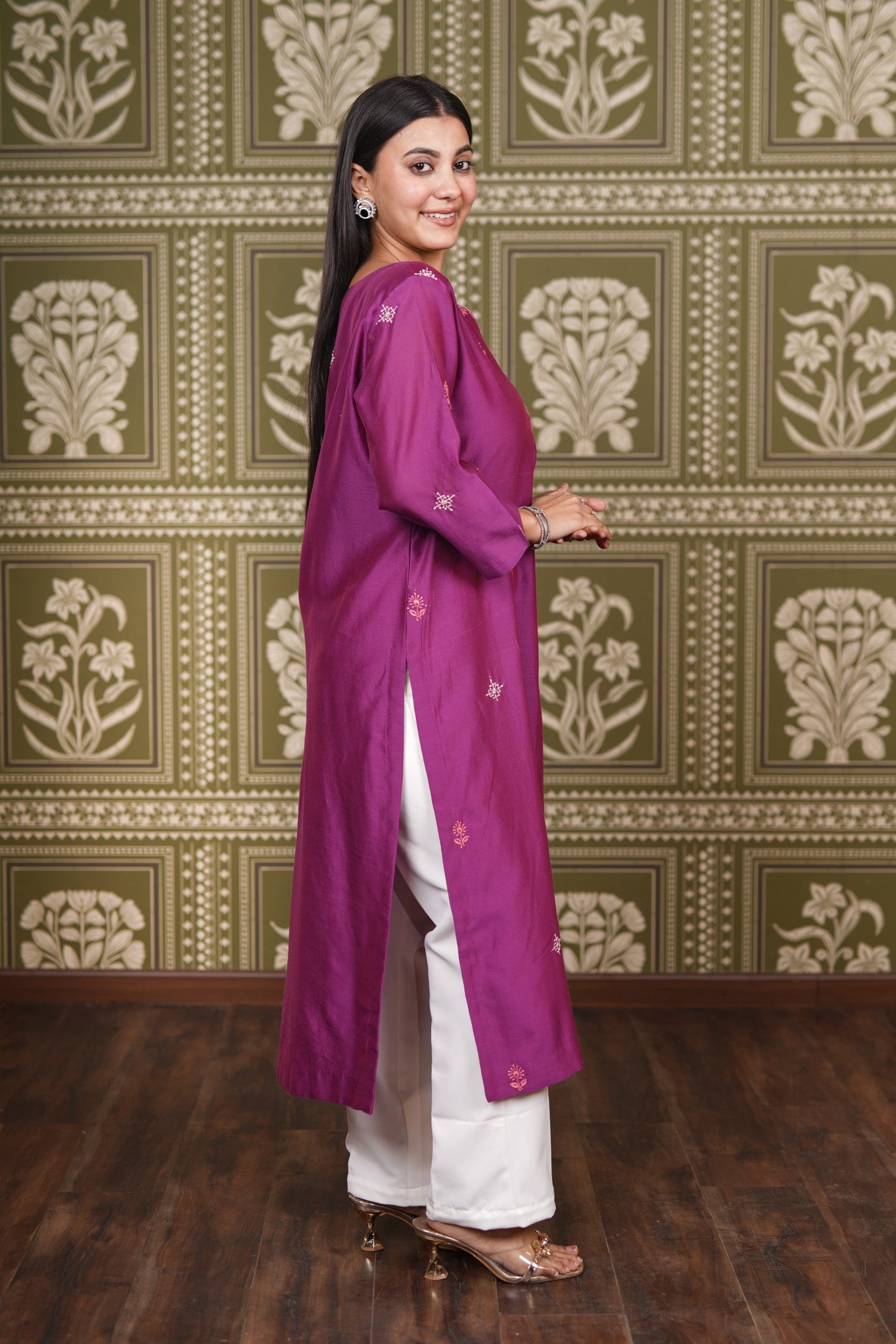 Chanderi Silk Straight Kurti