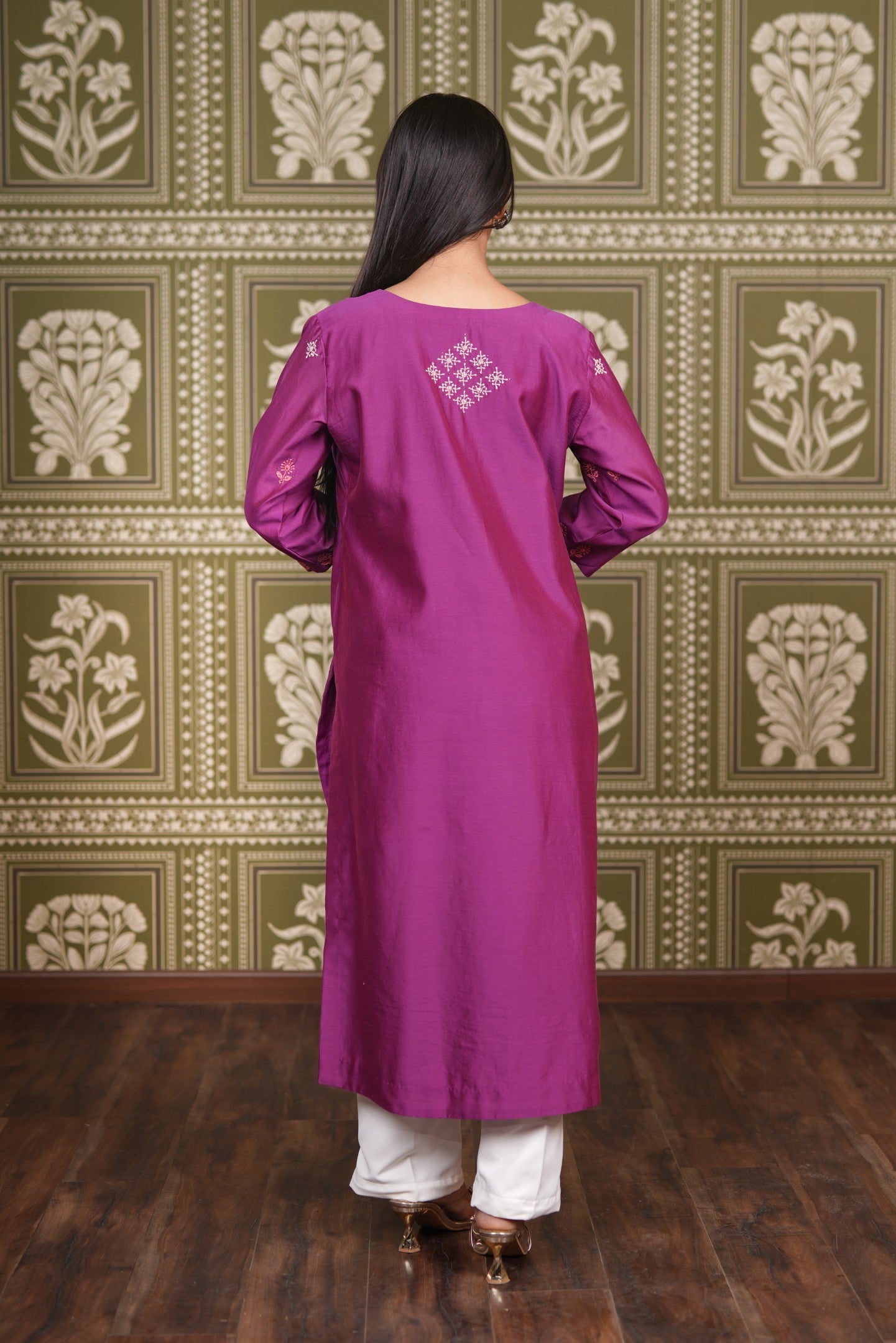 Chanderi Silk Straight Kurti