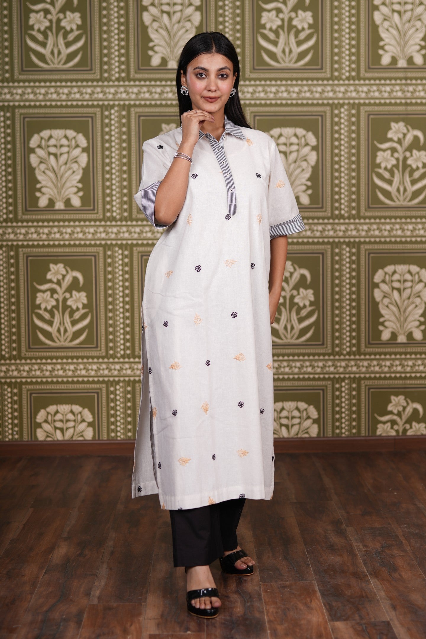 Cotton Linen Straight Kurti