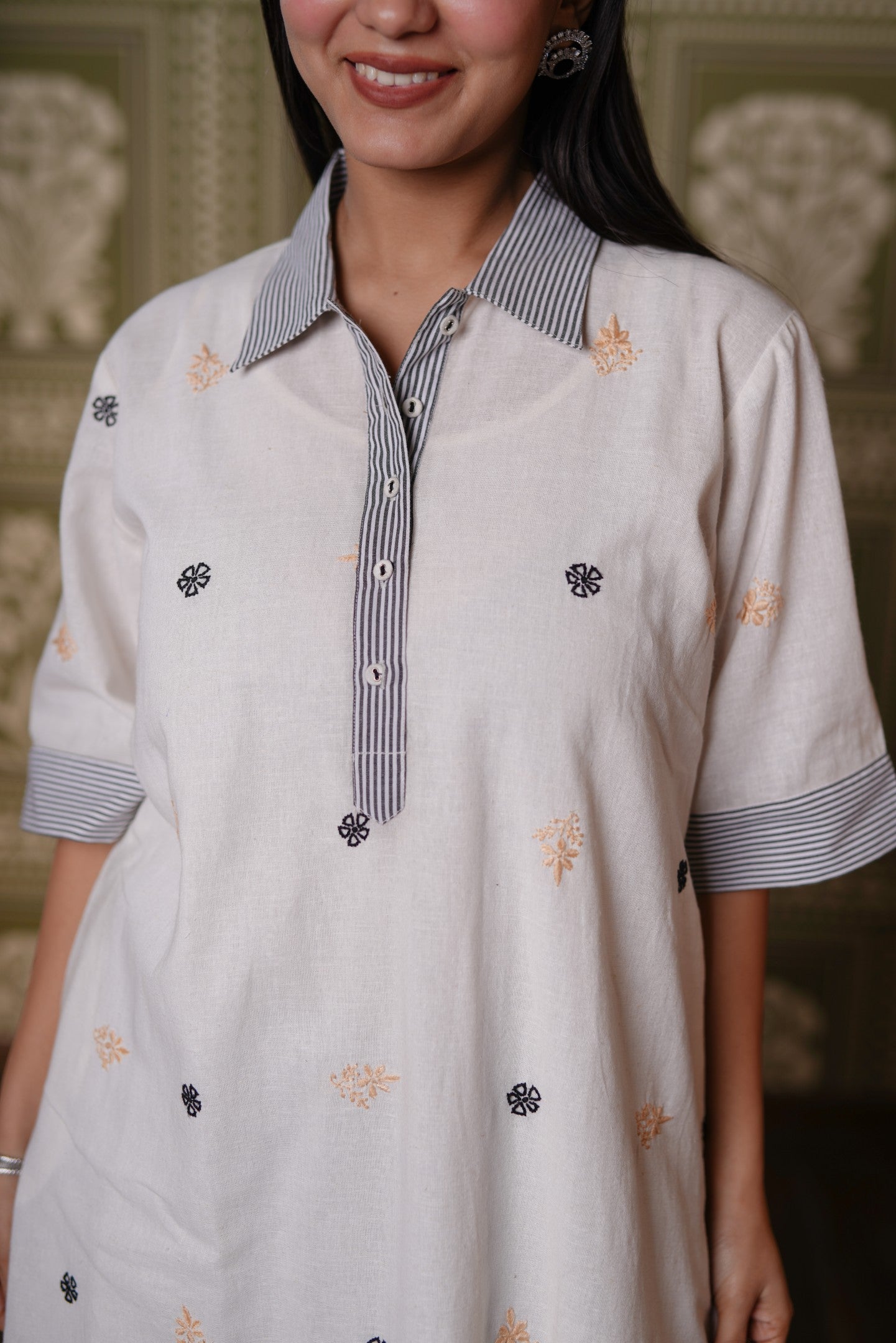 Cotton Linen Straight Kurti
