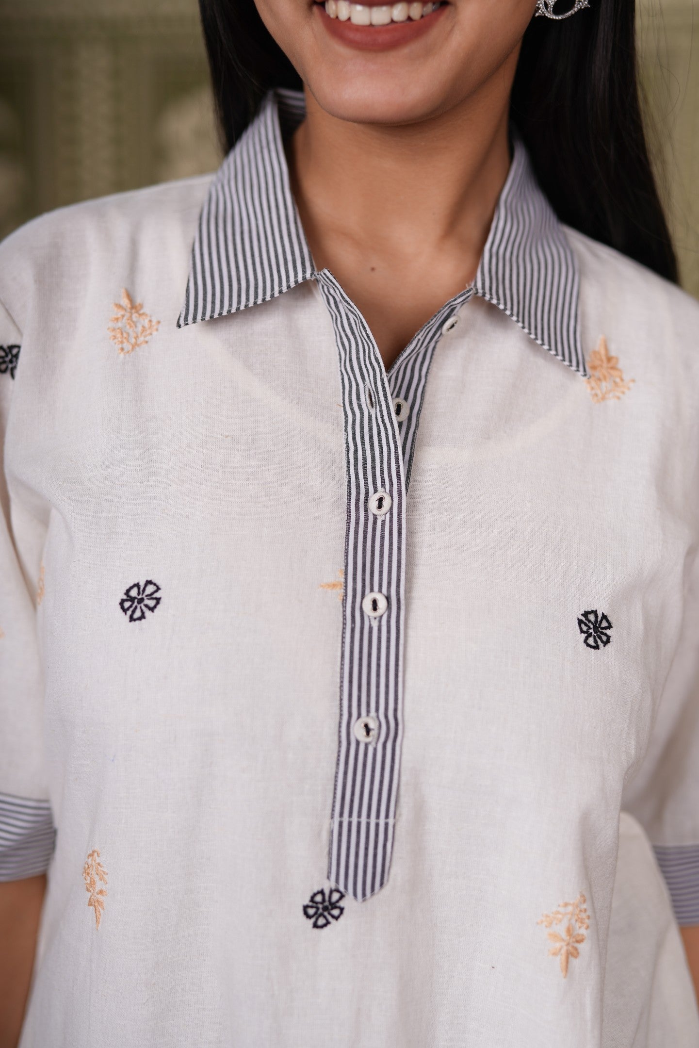 Cotton Linen Straight Kurti