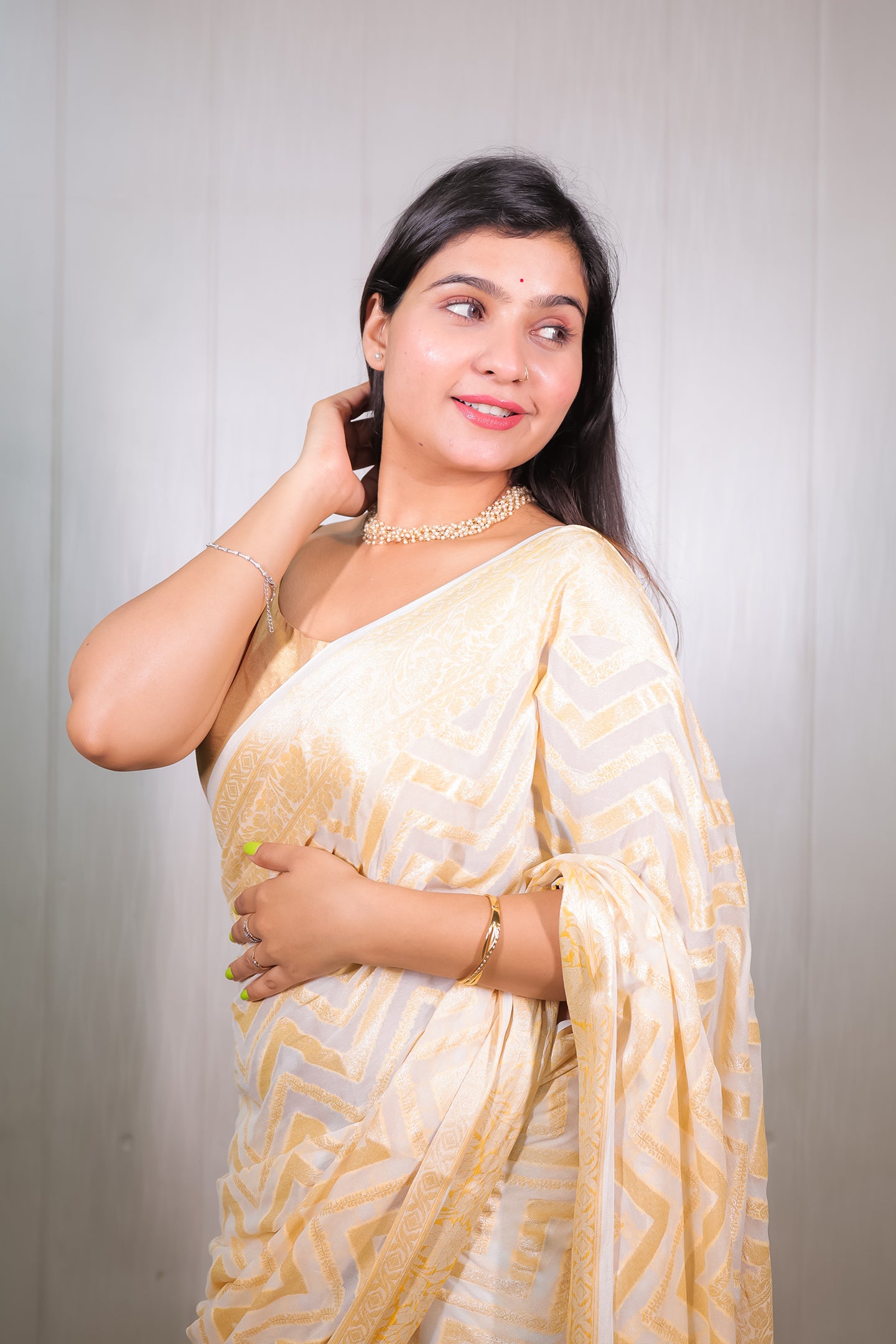 Banarasi Khaddi Chiffon with Resham and Zari