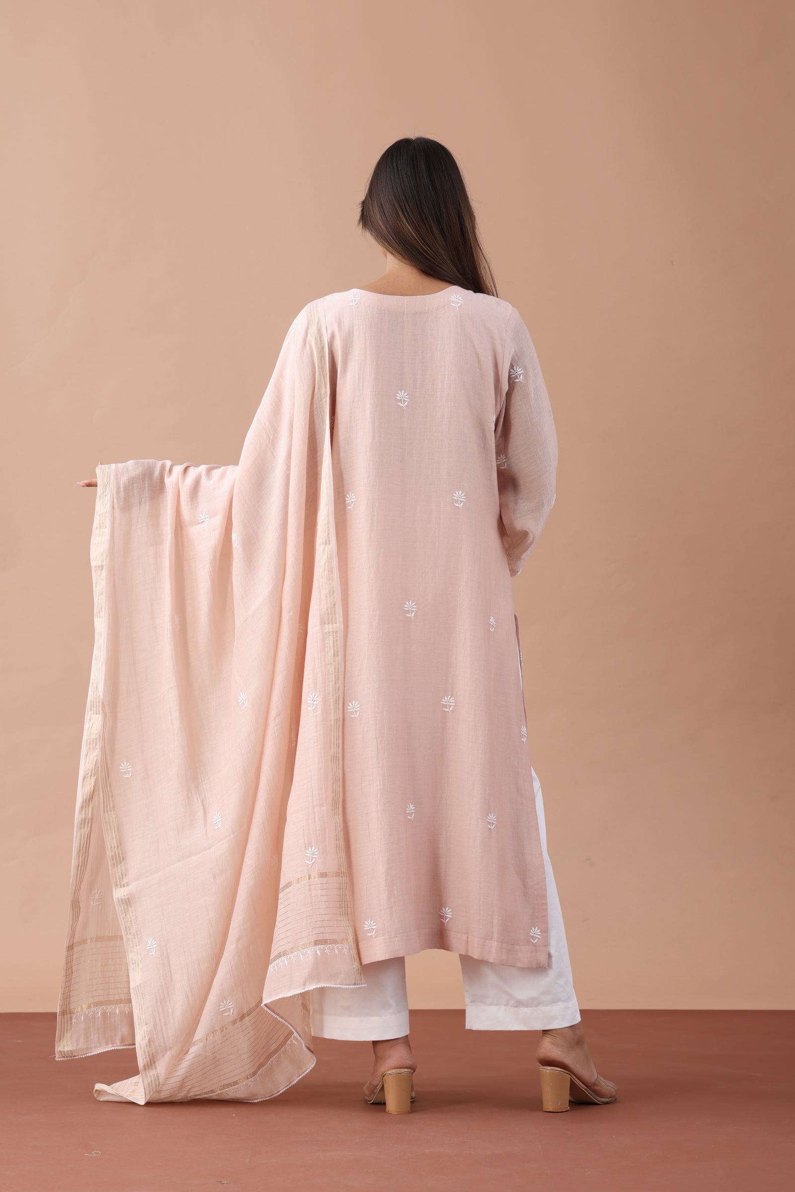 Nude Mul Chanderi Straight Set