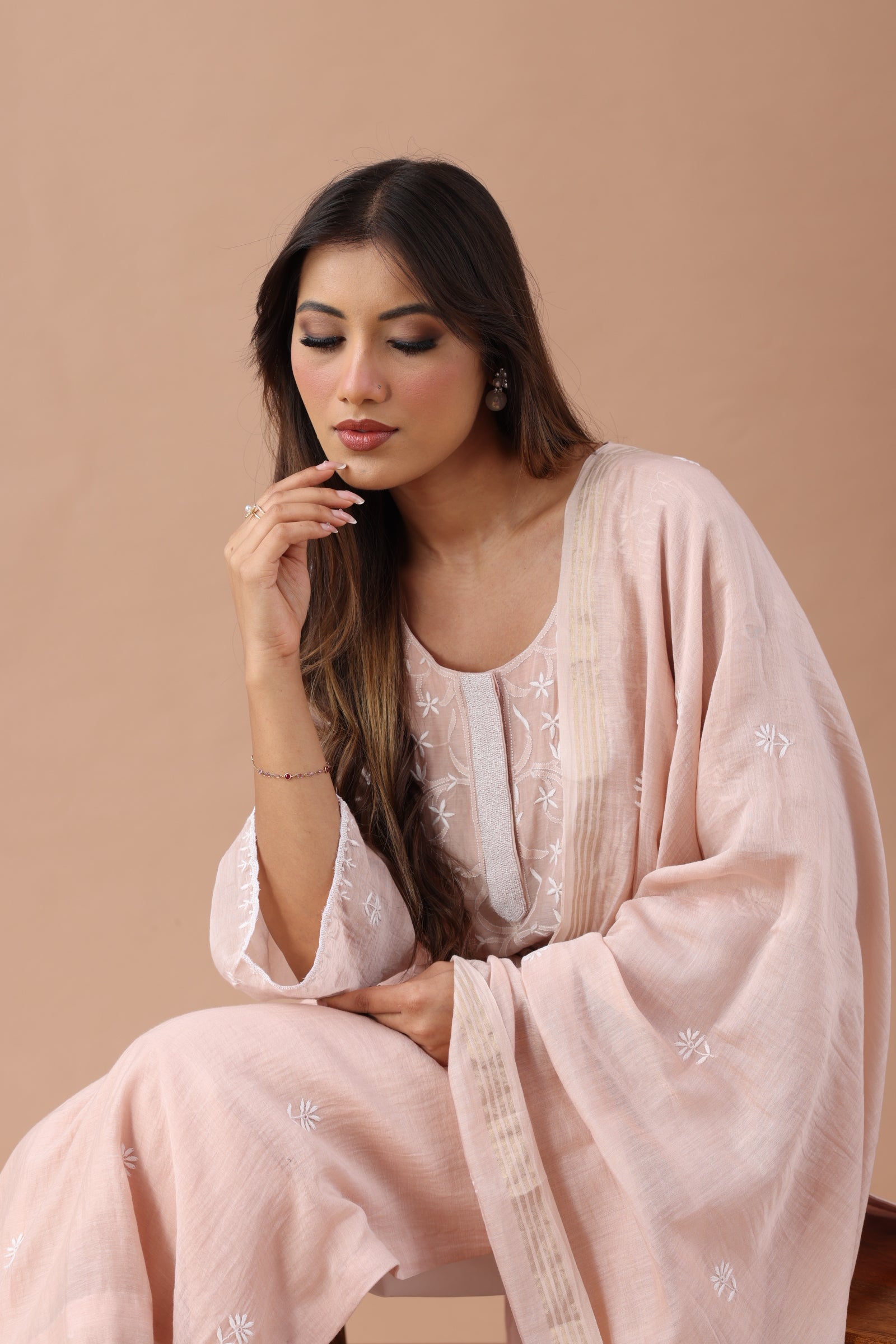 Mul Chanderi Straight Set