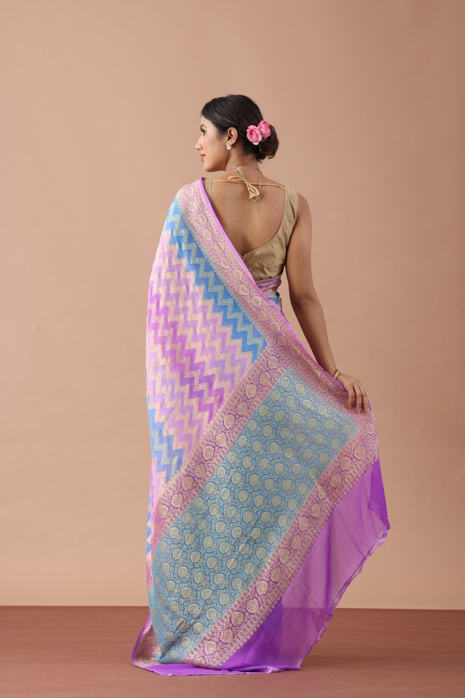 Geometrical Banarasi Khaddi Georgette