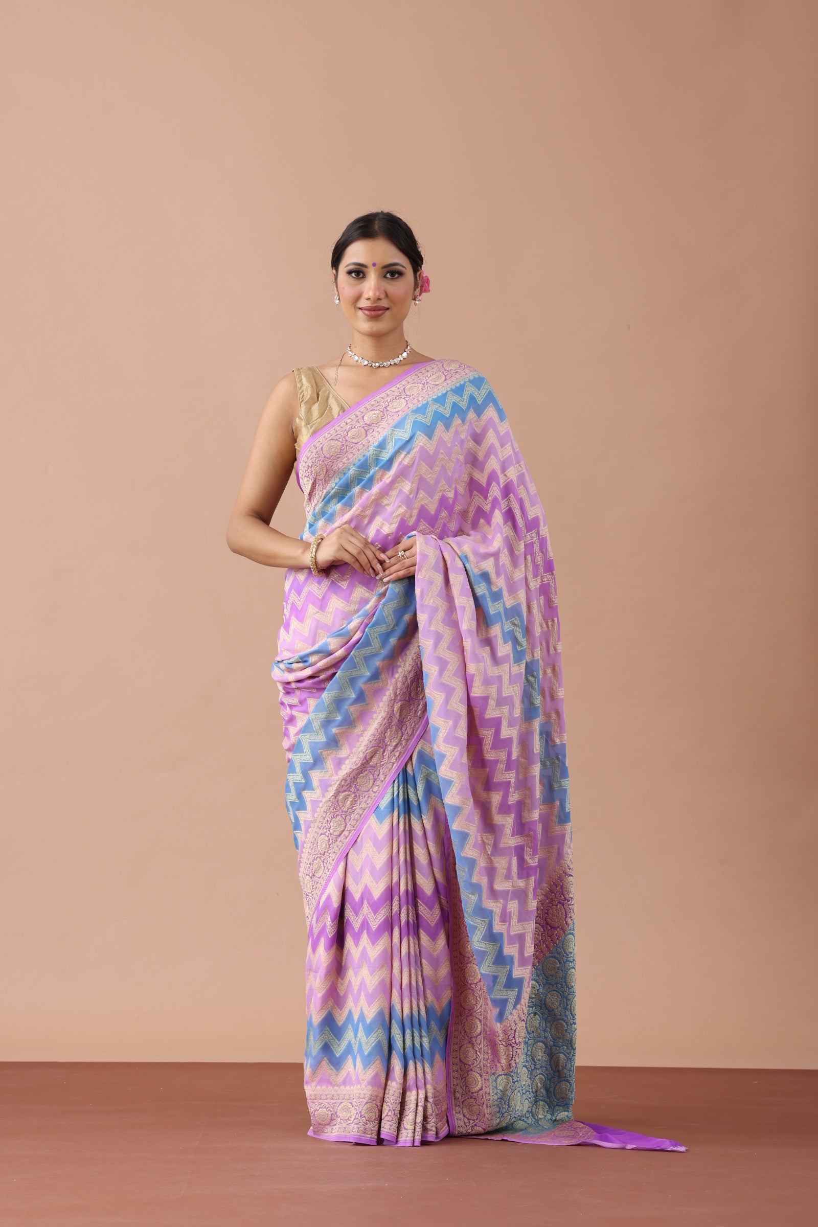 Geometrical Banarasi Khaddi Georgette