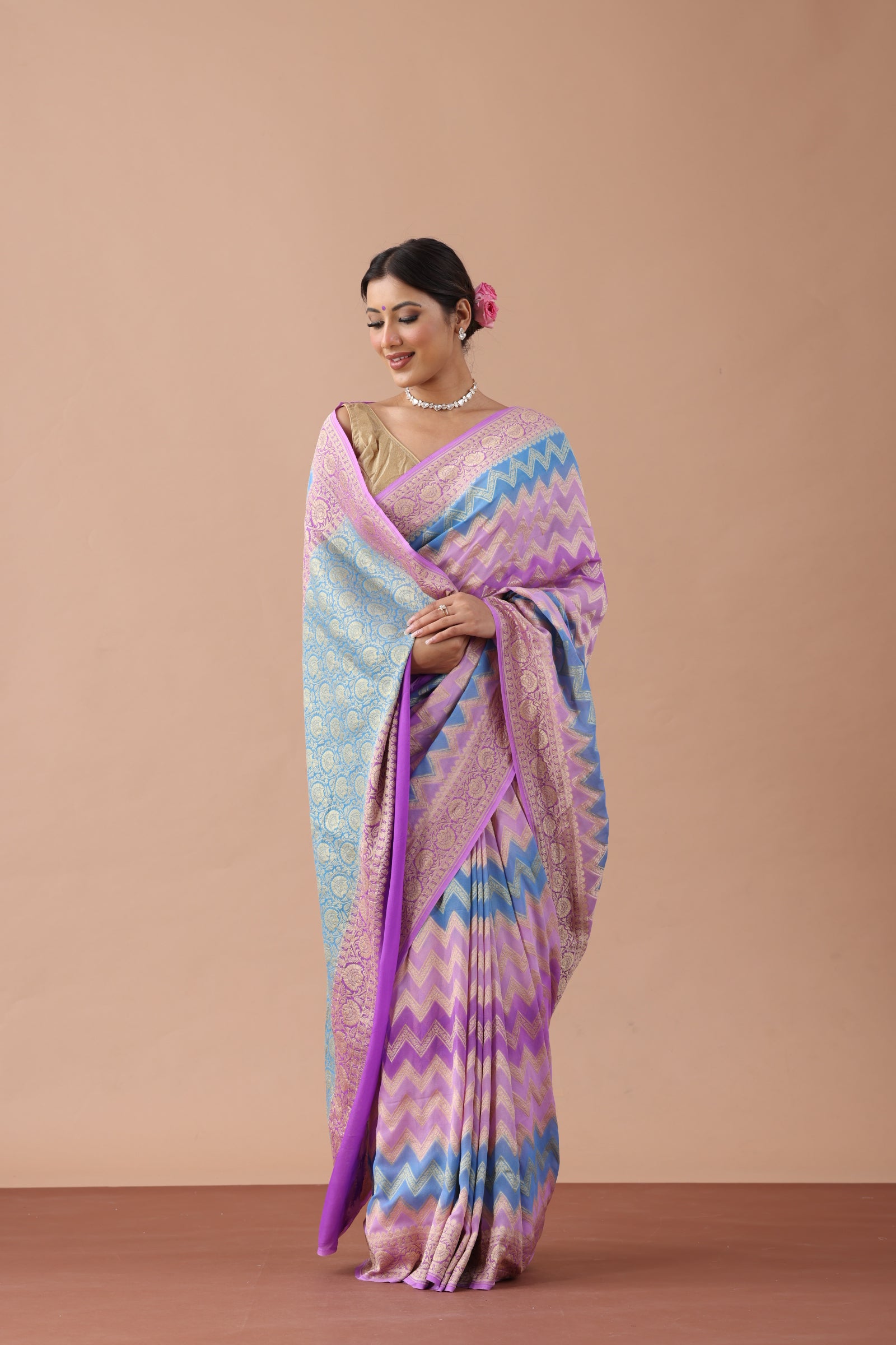 Geometrical Banarasi Khaddi Georgette